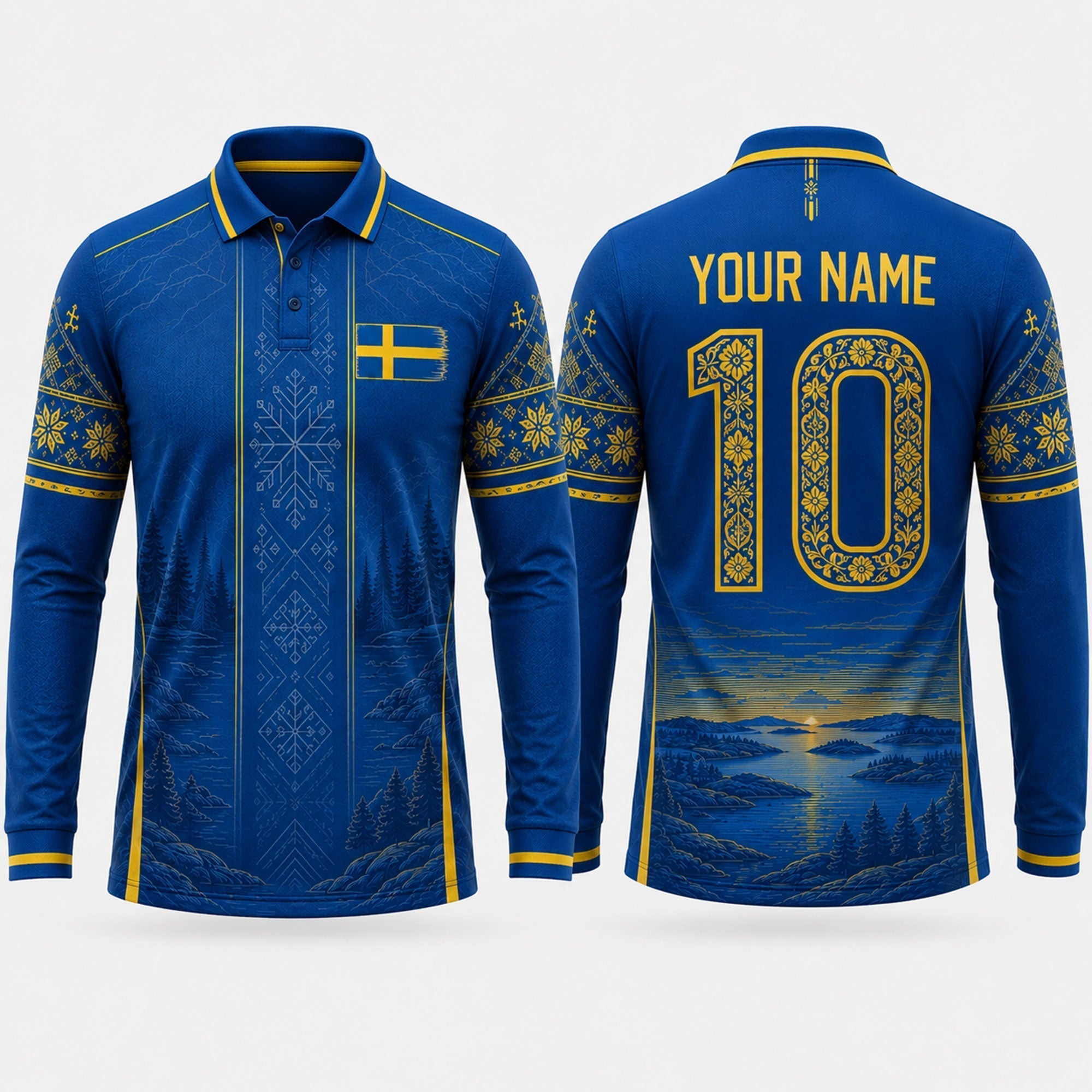 Sweden Fooball Shirt, Kurbits V-Neck For Men Football Lover, Swedish National Soccer Father's Day Presents