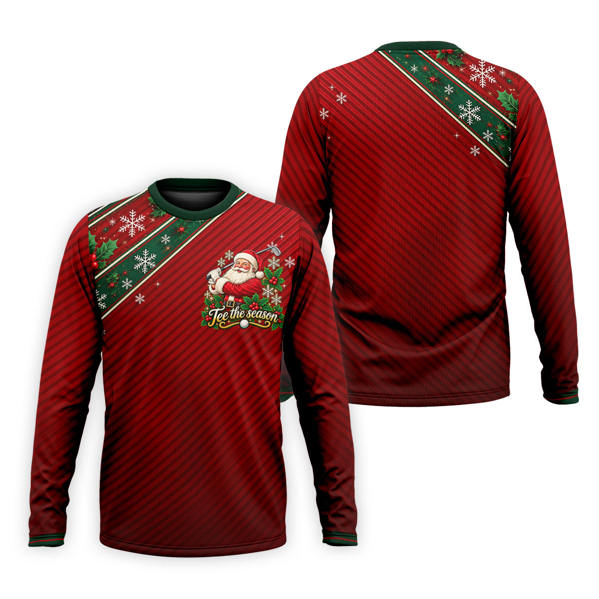 Tee The Season Santa Christmas Golf Shirt, Mens Golf Apparel, Golf Gifts For Men