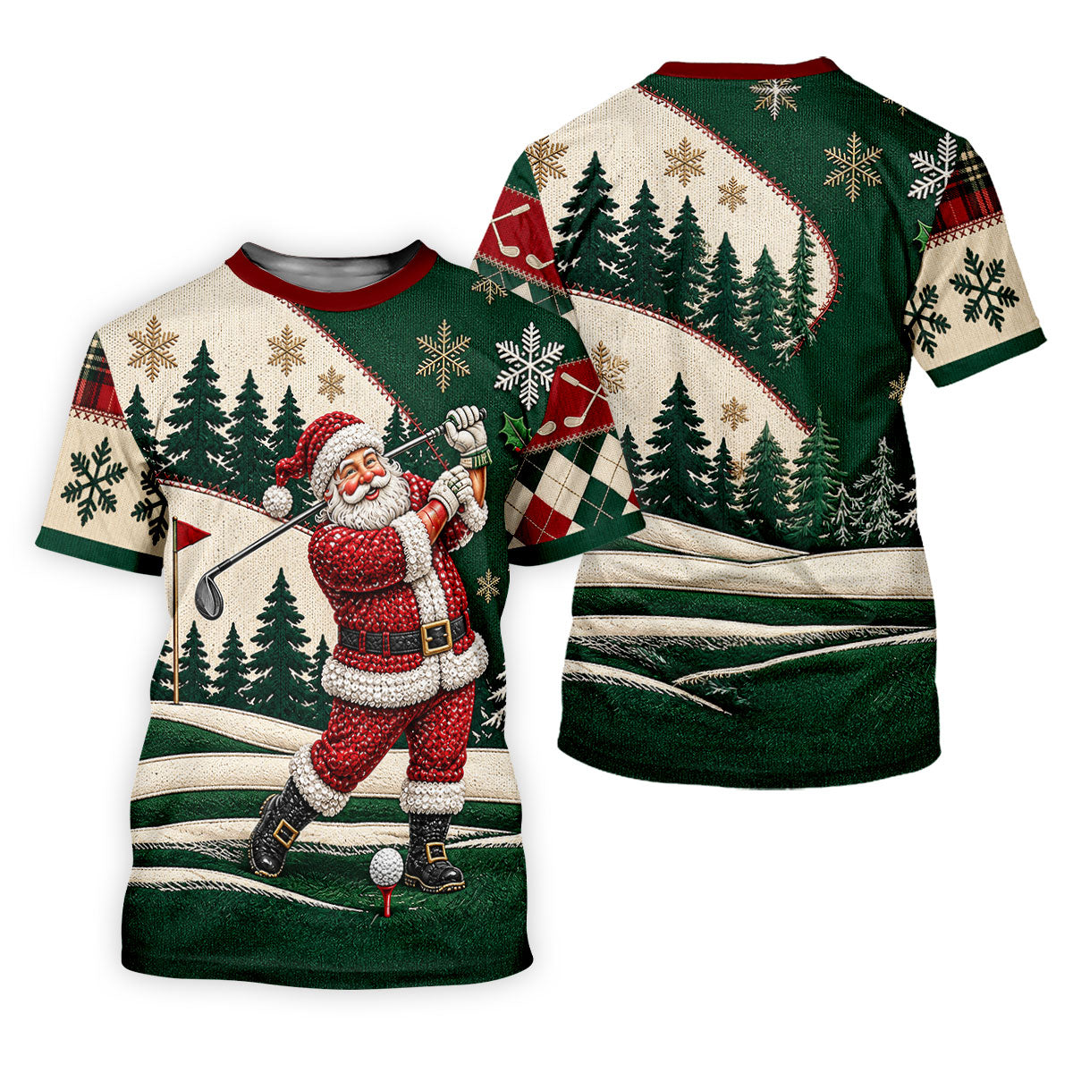 Santa Golf Swing Christmas Golf Polo, Long Sleeve Polo Shirts, Polo Shirts For Men