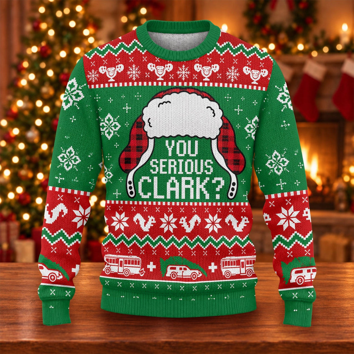 You Serious Clark Ugly Christmas Sweater, Ugly Sweater Party, Holiday Party Sweater