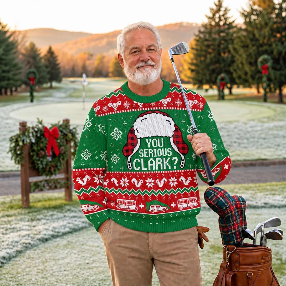You Serious Clark Ugly Christmas Sweater, Ugly Sweater Party, Holiday Party Sweater