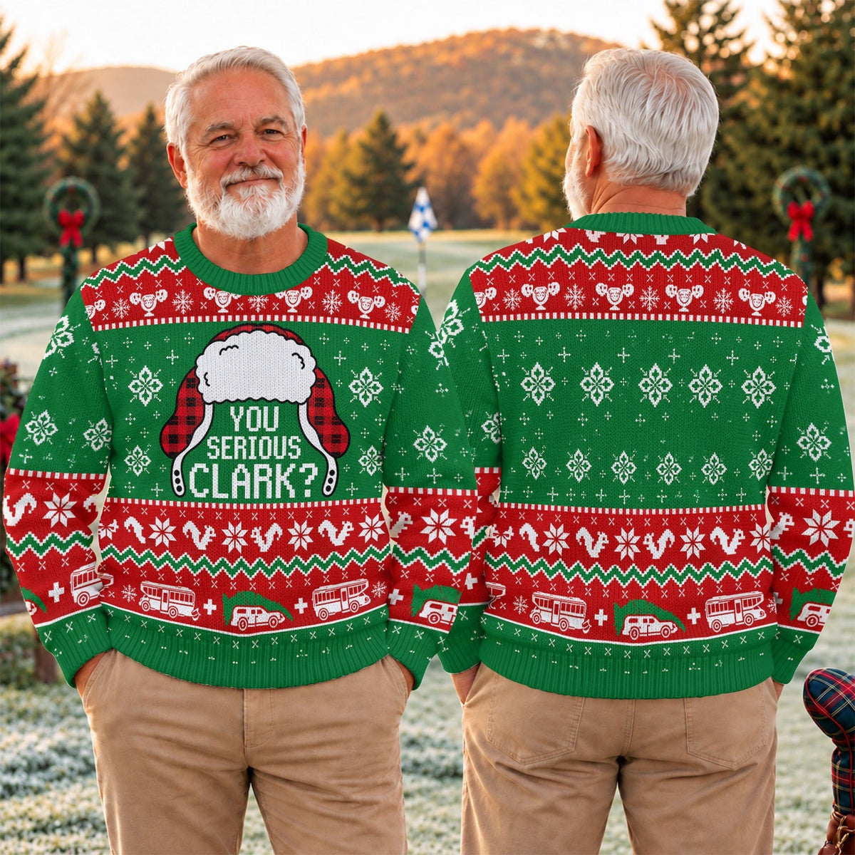 You Serious Clark Ugly Christmas Sweater, Ugly Sweater Party, Holiday Party Sweater