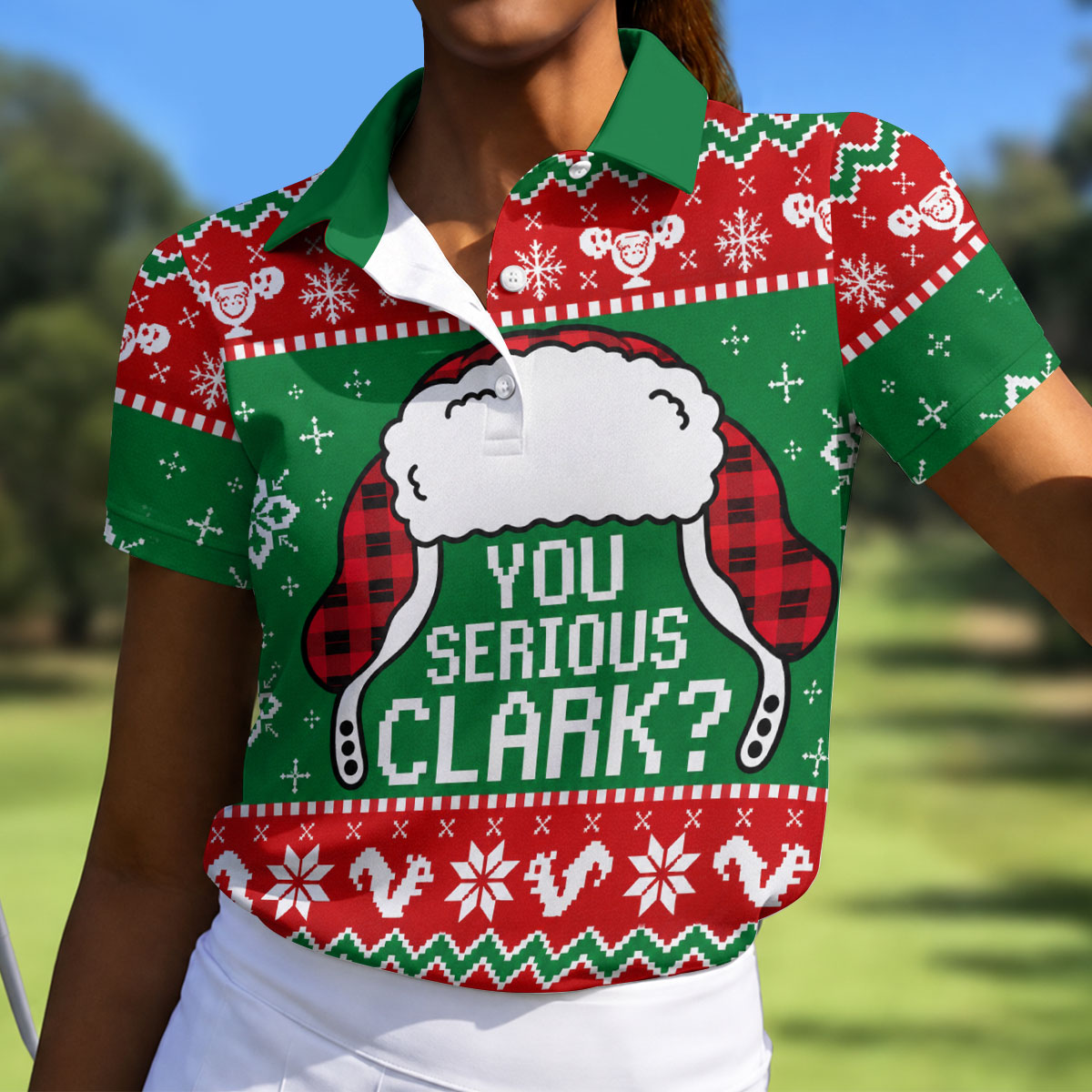 You Serious Clark Christmas Golf Shirt, Womens Golf Apparel, Womens Golf Clothing