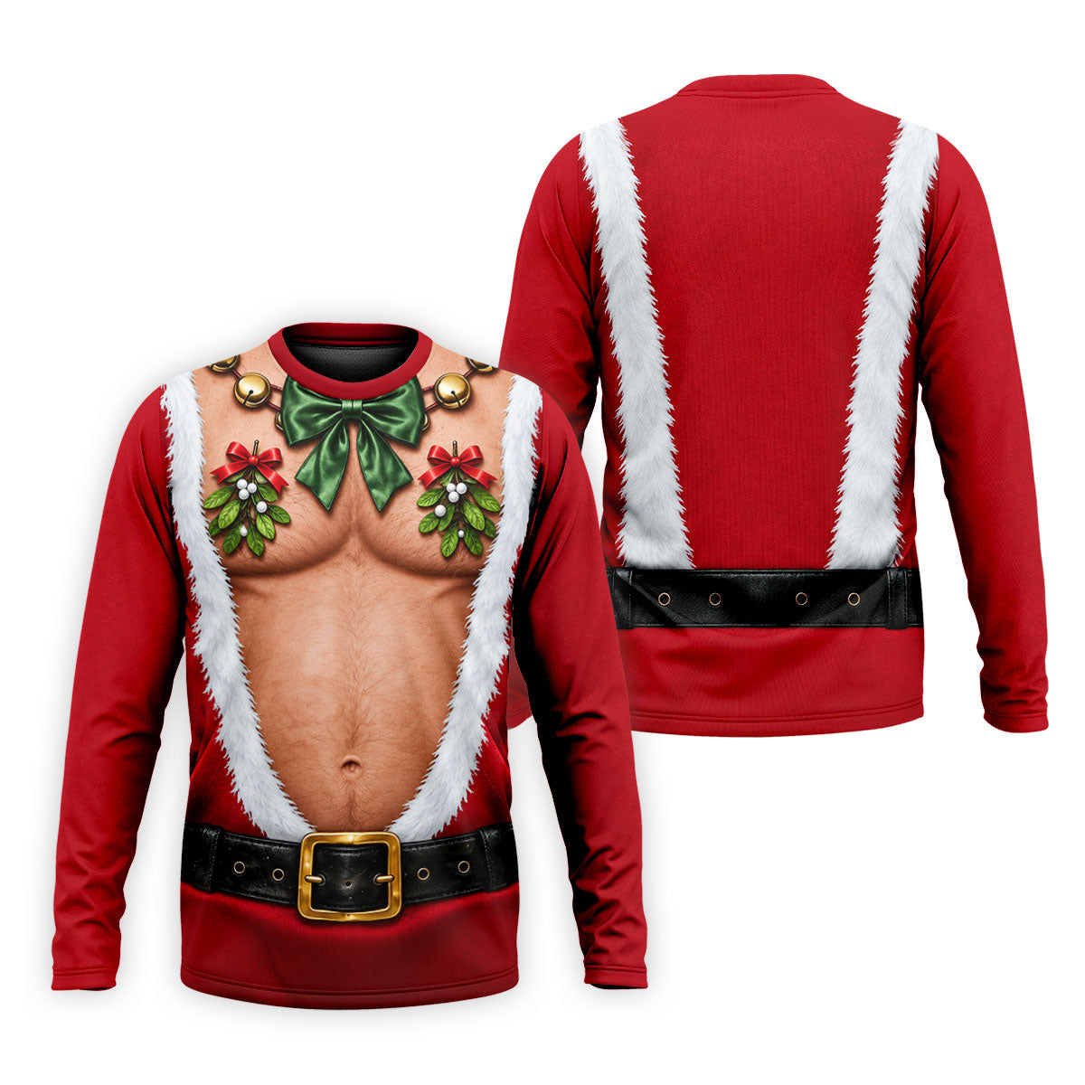 Santa Bare Belly Christmas Golf Shirt, Mens Golf Apparel, Golf Polo Shirts For Men