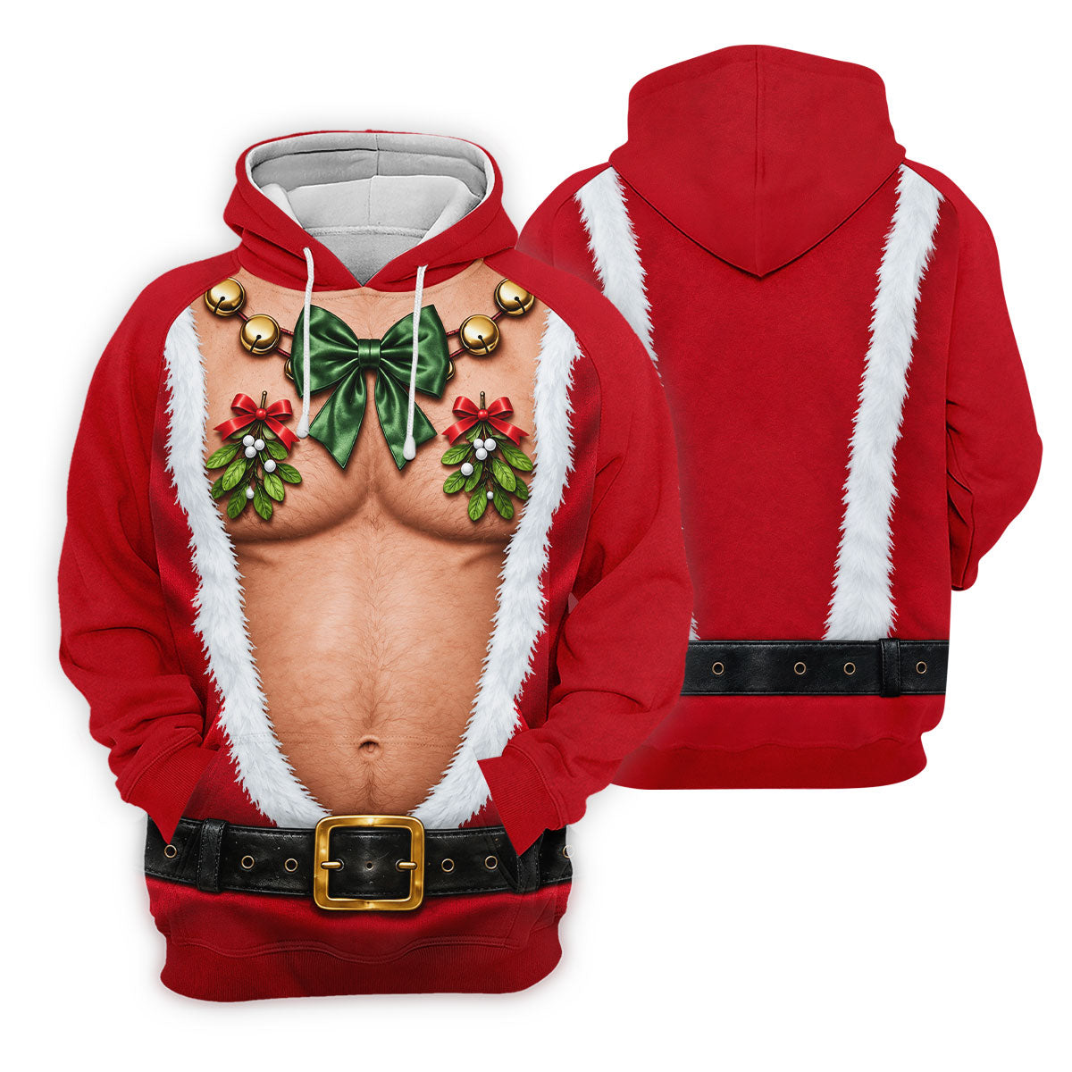 Santa Bare Belly Christmas Golf Shirt, Mens Golf Apparel, Golf Polo Shirts For Men