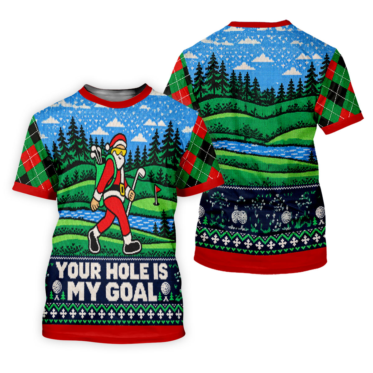 Your Hole Is My Goal Christmas Golf Shirt, Ladies Golf Shirts, Golf Shirts For Women