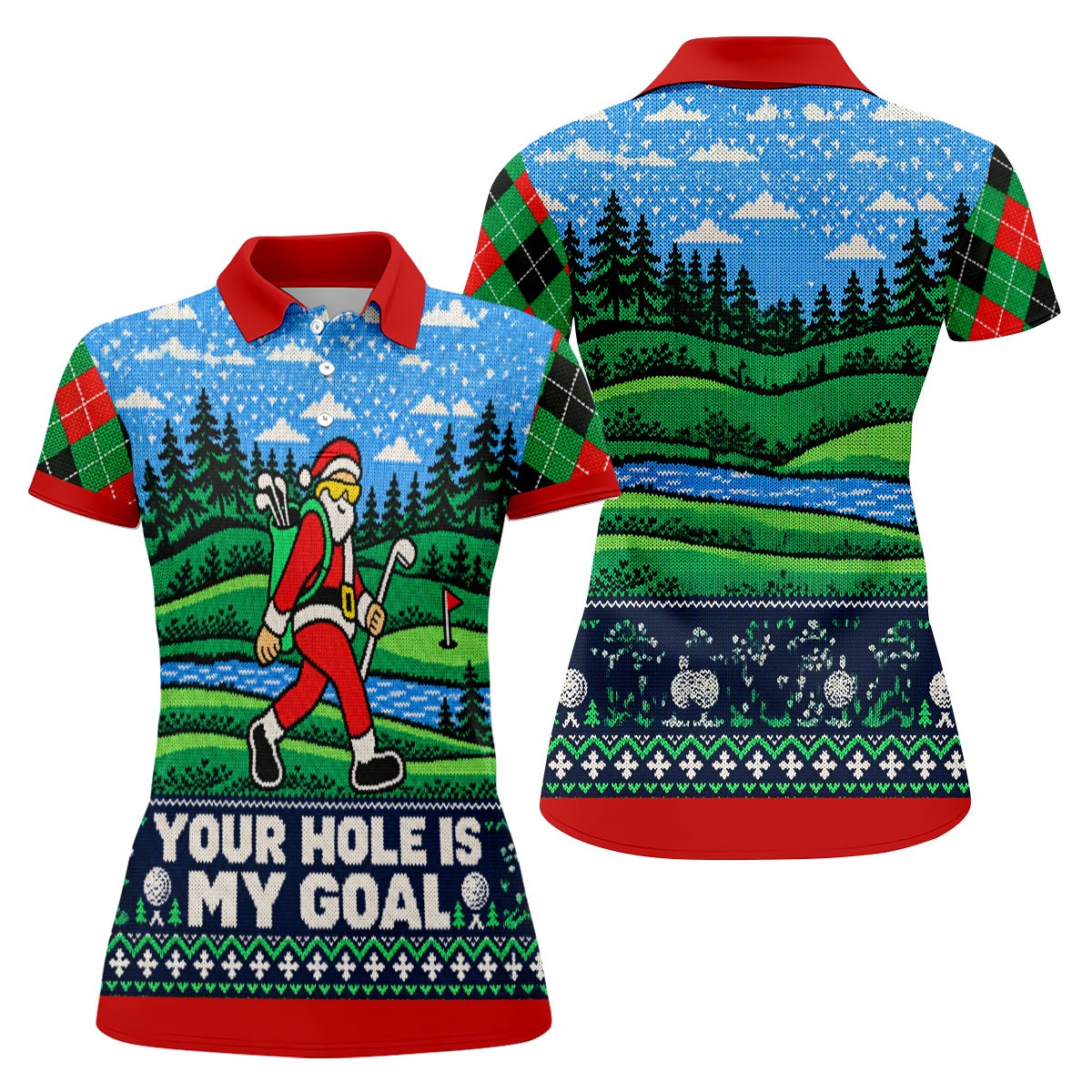 Your Hole Is My Goal Christmas Golf Shirt, Ladies Golf Shirts, Golf Shirts For Women