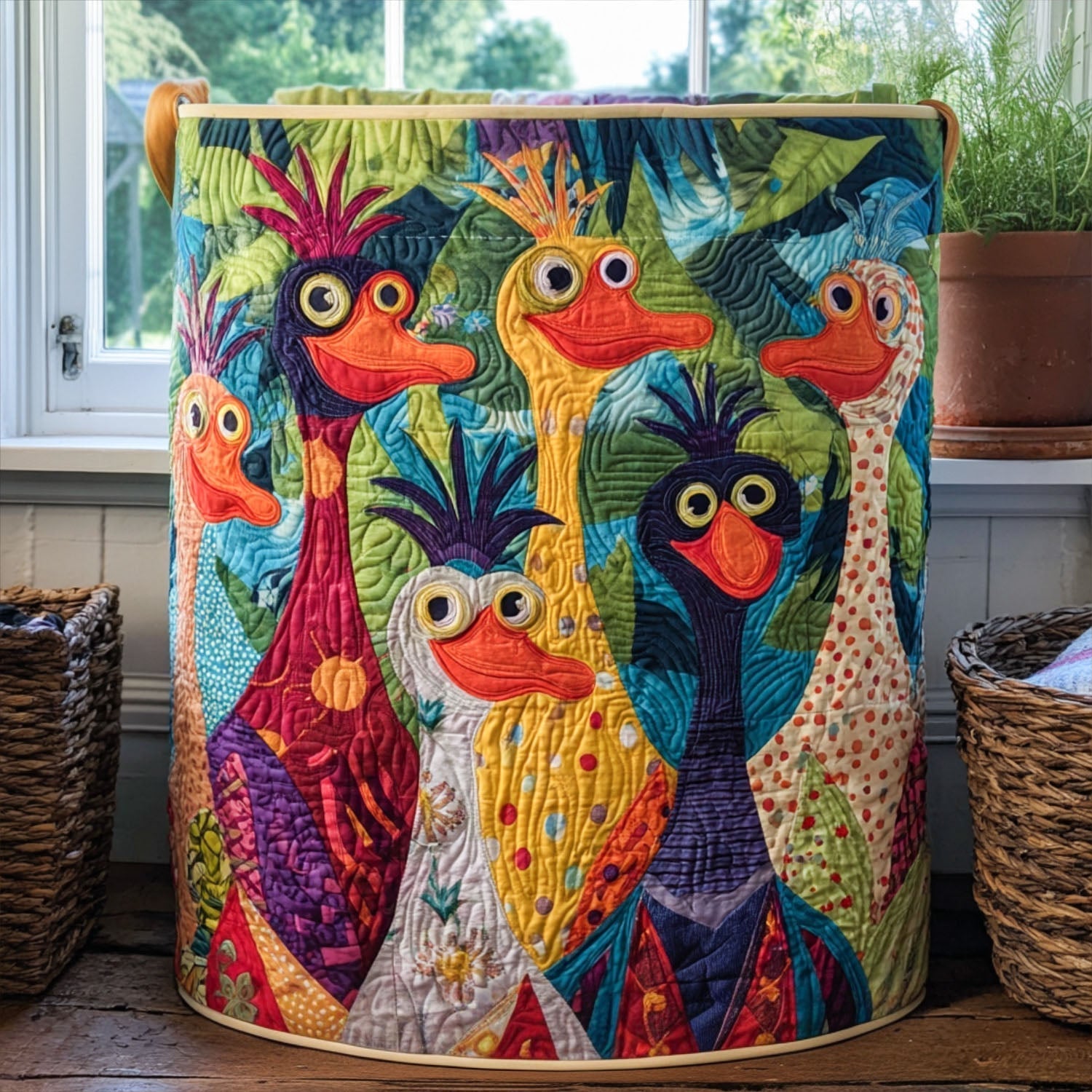 Dandelion Ducks Laundry Basket Laundry Gifts, Housewarming Gift Ideas, Mother's Day Gifts