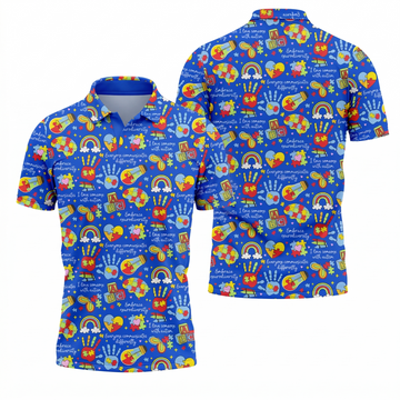 I Love Someone With Autism Blue Golf Shirt, Autism Awareness Color Polo ShirtFor Men, Golf Shirts For Men