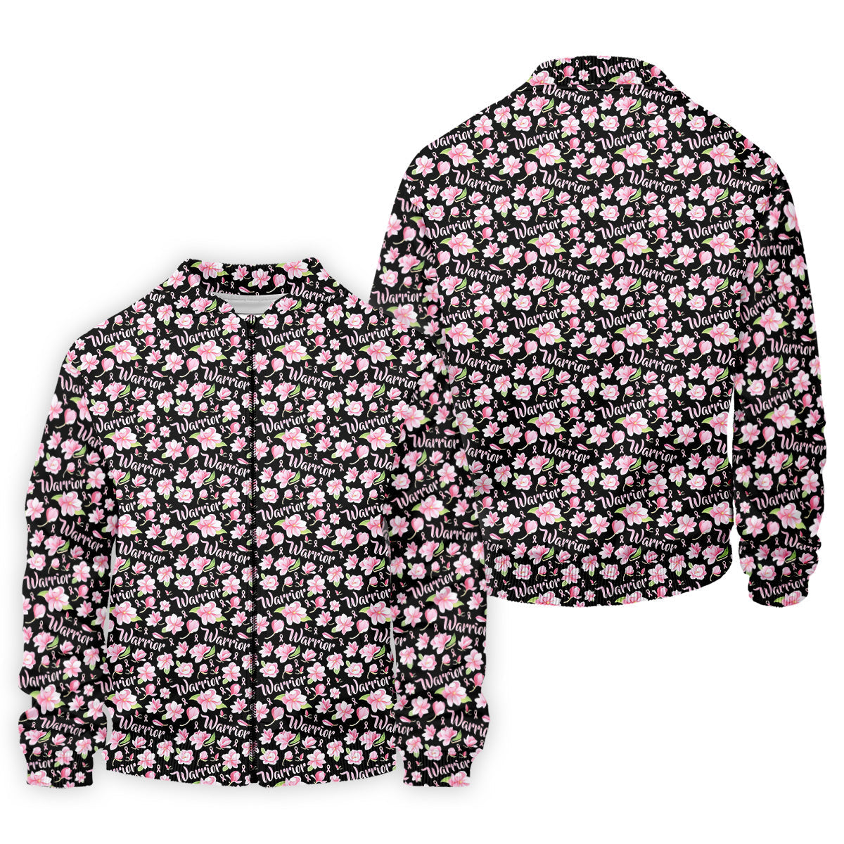 Warrior Pink Ribbons Floral Breast Cancer Golf Shirt, Polo ShirtFor Men, Golfing Apparel