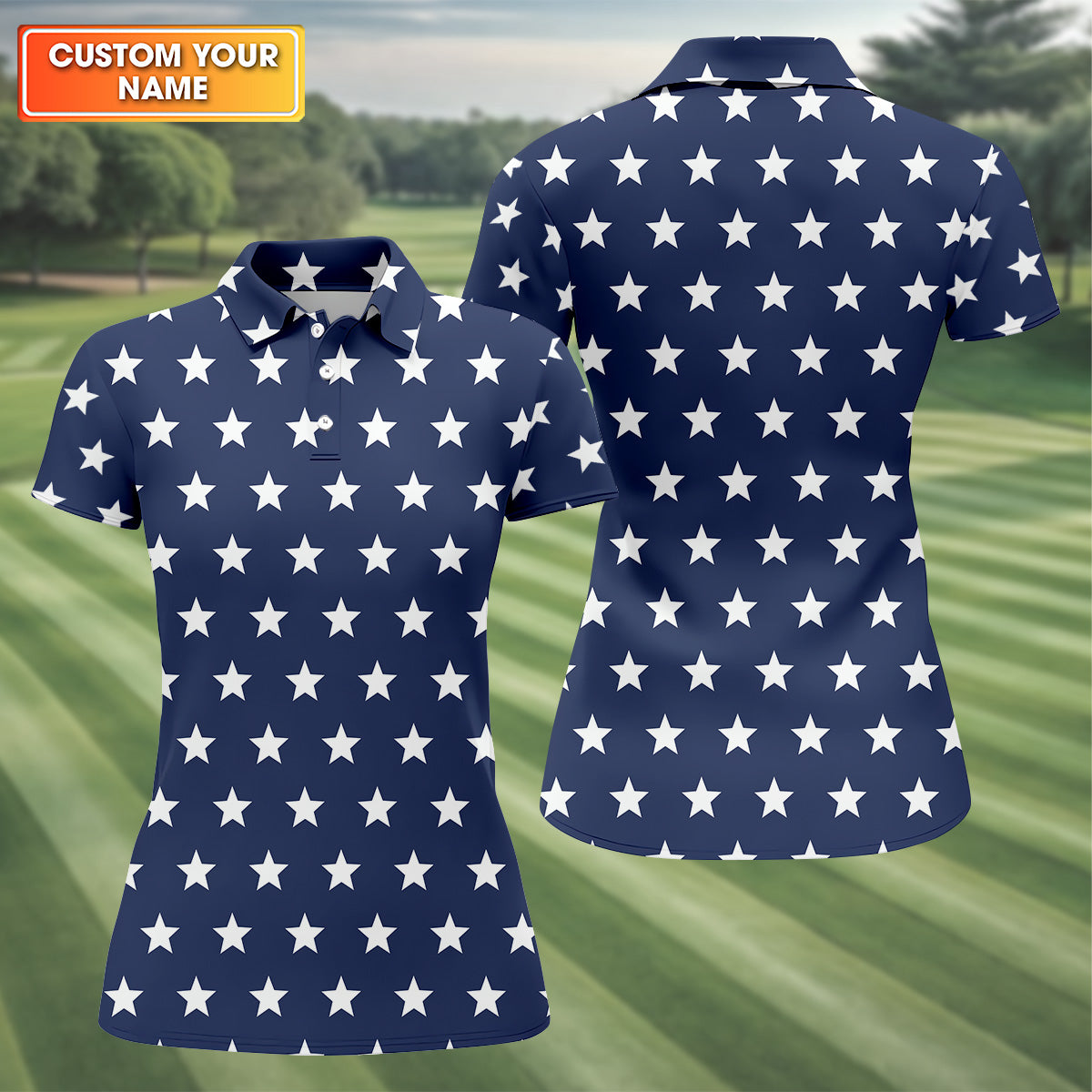 Star Spangled, Womens Sleeveless Polo, Women Golf Top, Gifts For Golf Lovers, Golfing Apparel