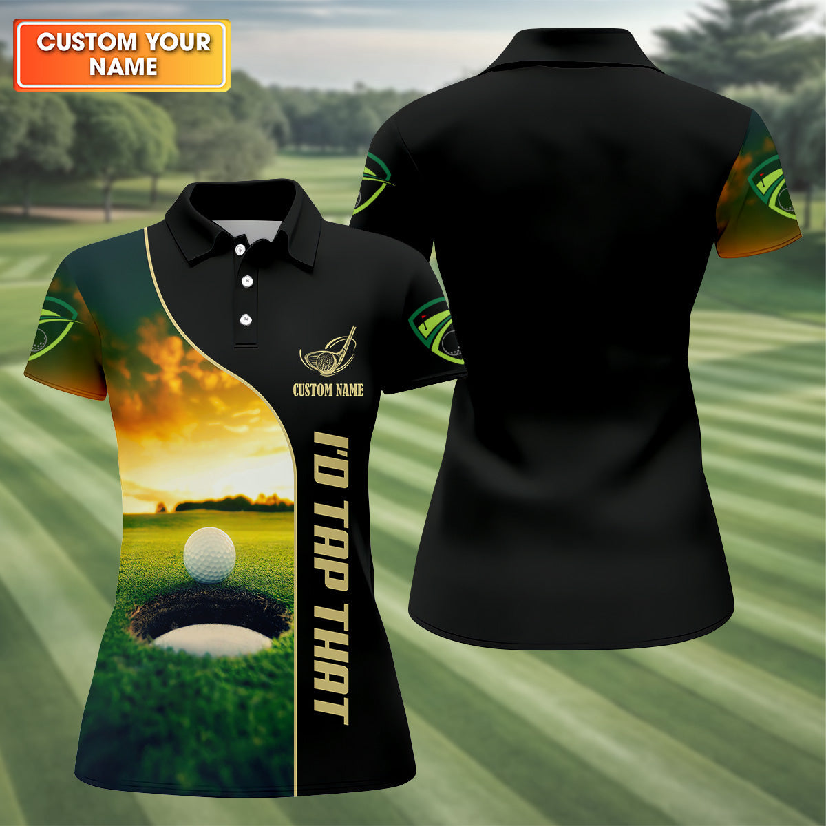 I'd Tap That Women Golf Top, Custom Golf Polos, Cool Golf Gift, Ladies Golf Shirts