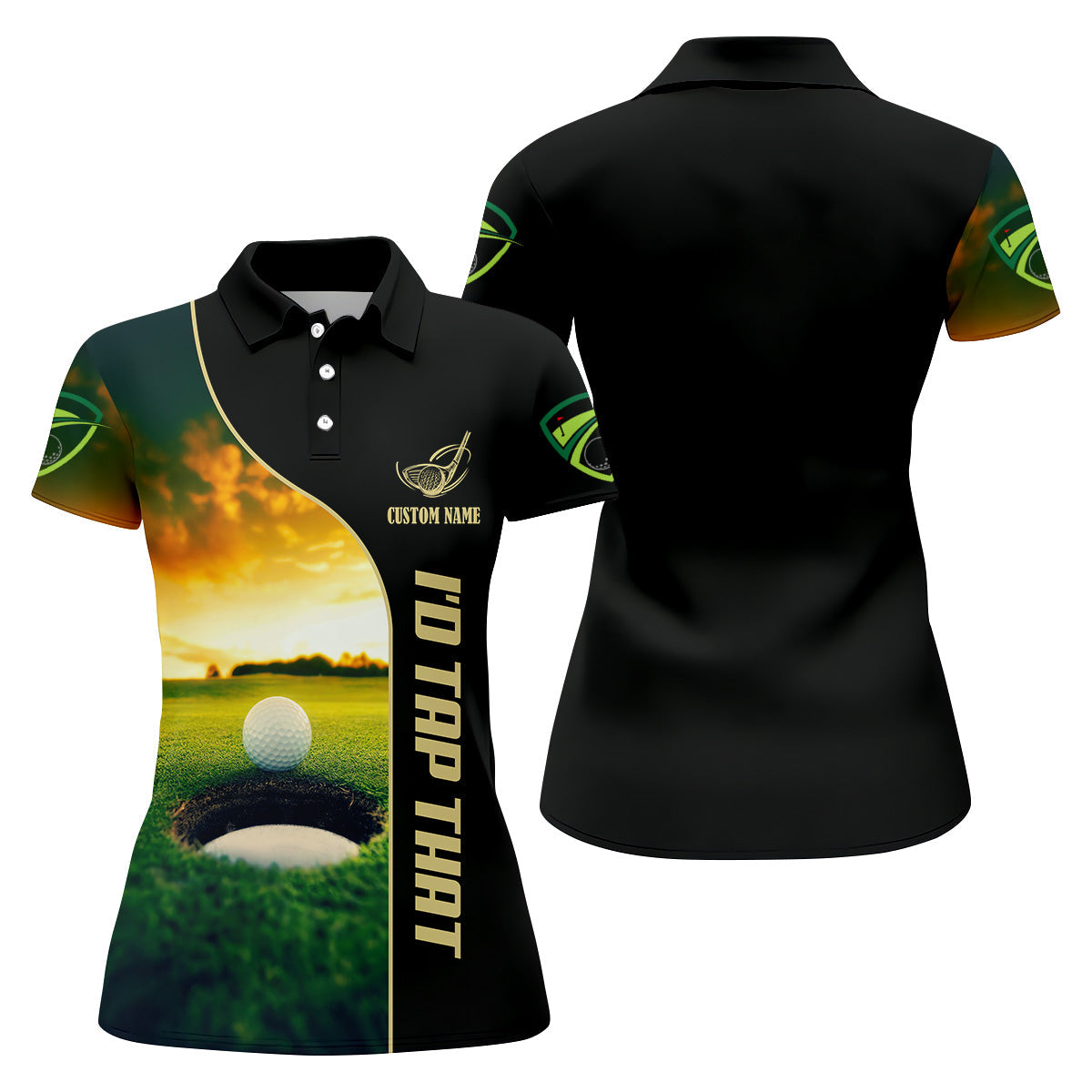I'd Tap That Women Golf Top, Custom Golf Polos, Cool Golf Gift, Ladies Golf Shirts