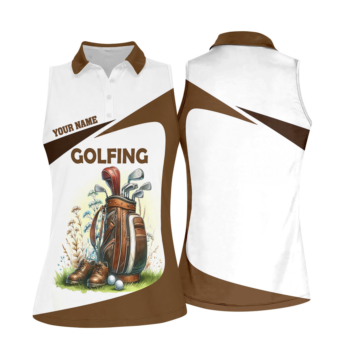 Golfing Fun Womens Golf Shirts, Ladies Sleeveless Tops, Ladies Golf Polos, Cool Golf Gift