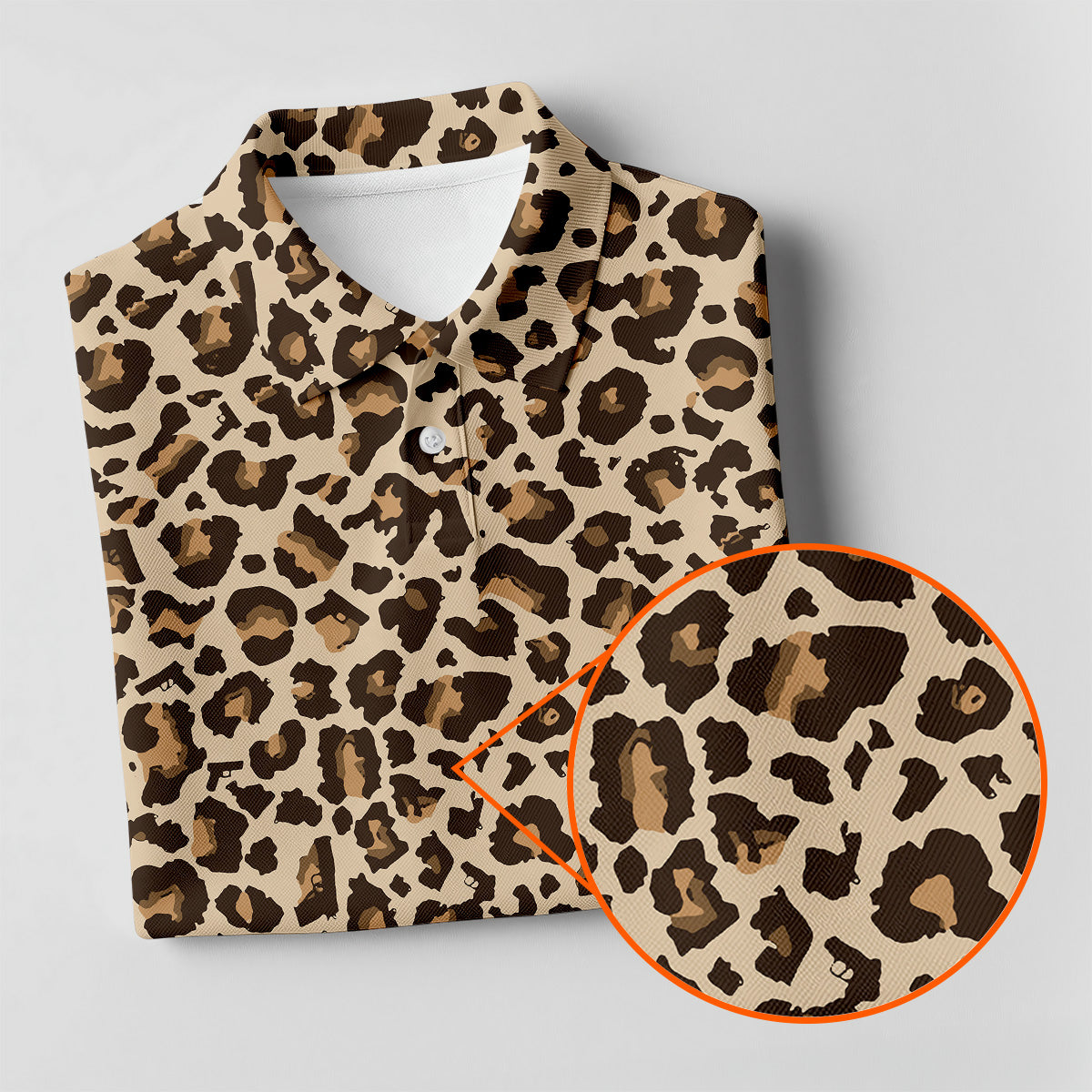 Brown Leopard Women Golf Top, Ladies Golf Shirts, Golf Gifts For Women, Golfing Apparel