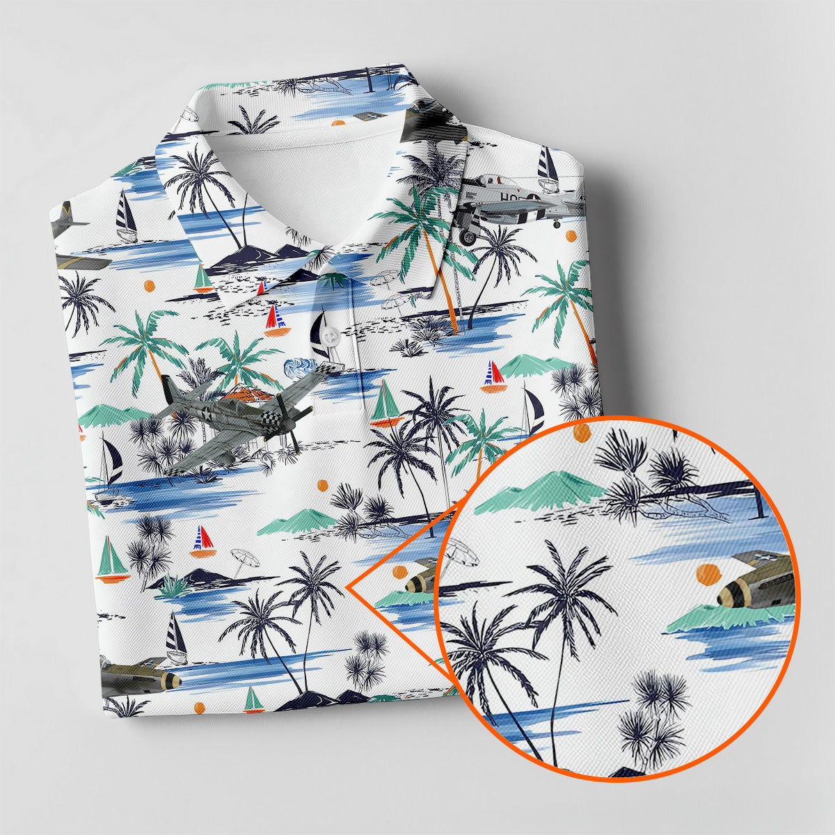 Light Blue Airplane Tropical Golf Shirts, Ladies Sleeveless Polo, Gifts For Golf Lovers, Women's Golf Shirts