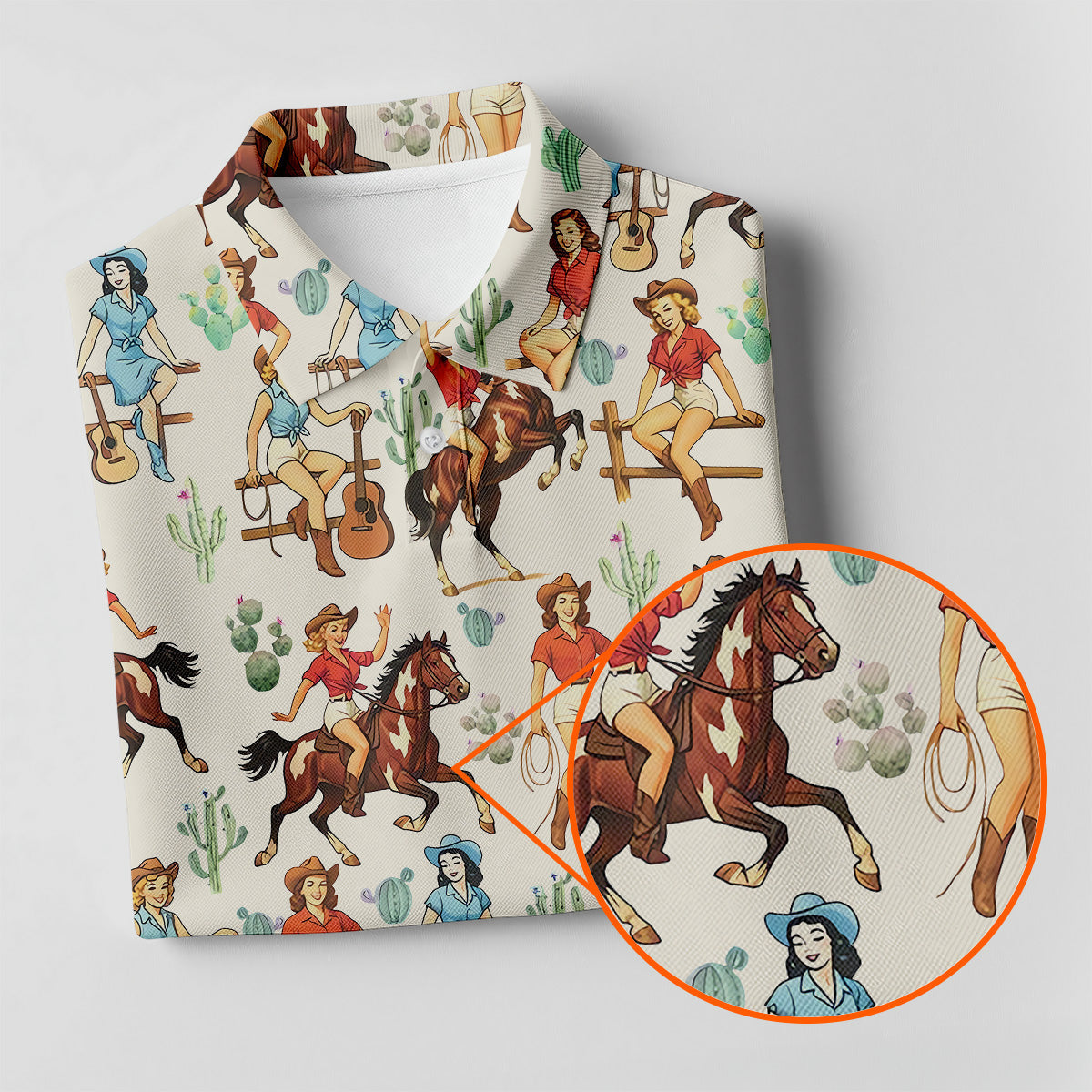 Cowgirl Sleeveless Golf Shirts, Western Golf Shirts Women, Custom Ladies Golf Shirt