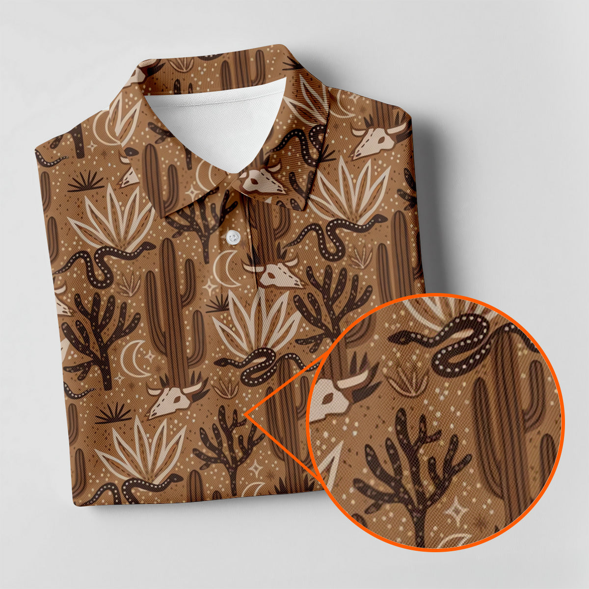 Snake Cactus Seamless Pattern Women Golf Top, Golf Shirt For Women, Patterned Golf Shirts