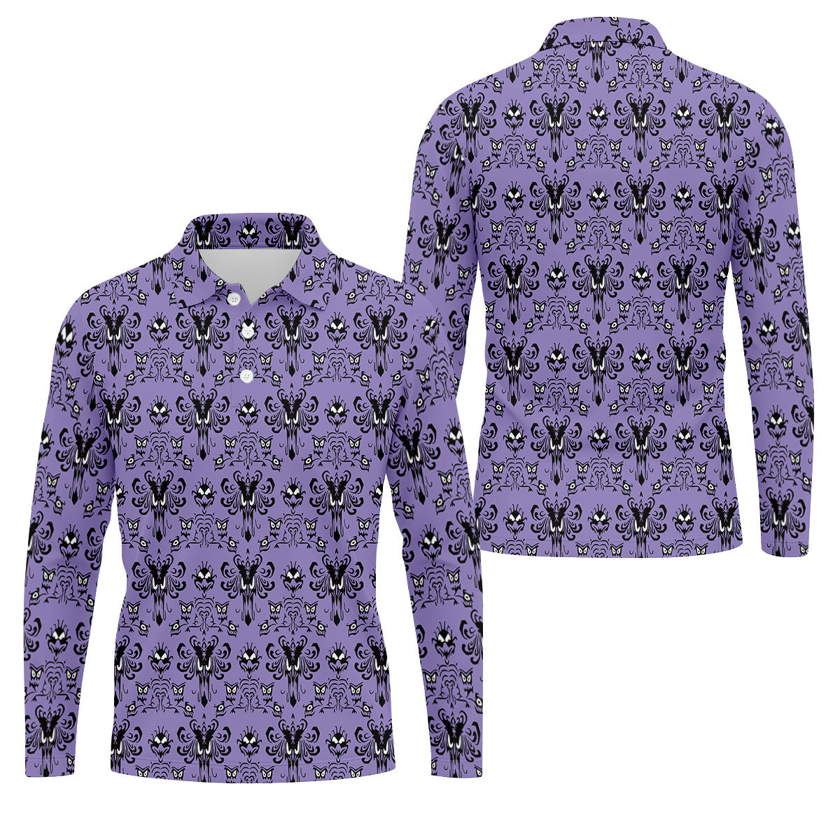 Haunted Mansion Hitchhiking Ghosts Men's Golf Polo ShirtHalloween Golf Shirt, Mens Golf Gift