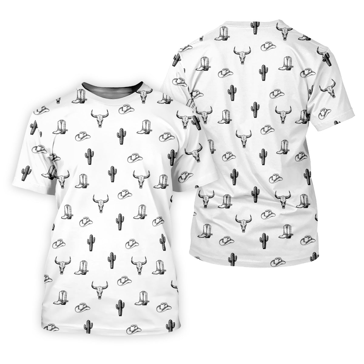 Wild West Cactus White Western Golf Shirts Women, Unique Gift For Golfer, Ladies Golf Shirts