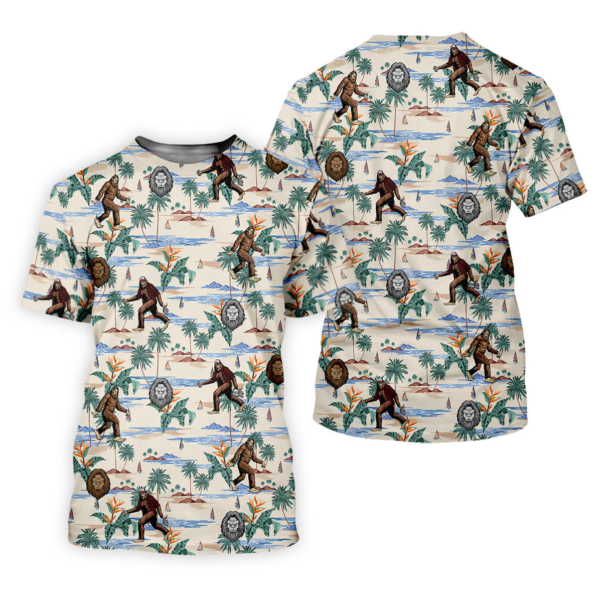 Funny Sasquatch Tropical Golf Shirts, Funny Golf Shirts Women, Ladies Golf Shirts, Golfing Apparel
