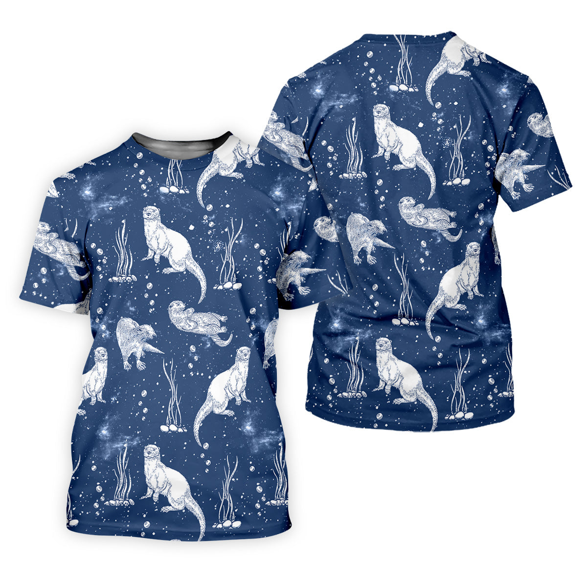 Adorable Otter Ocean Vibe Tropical Golf Shirts, Fun Women's Golf Shirts, Gift For Animal Lovers