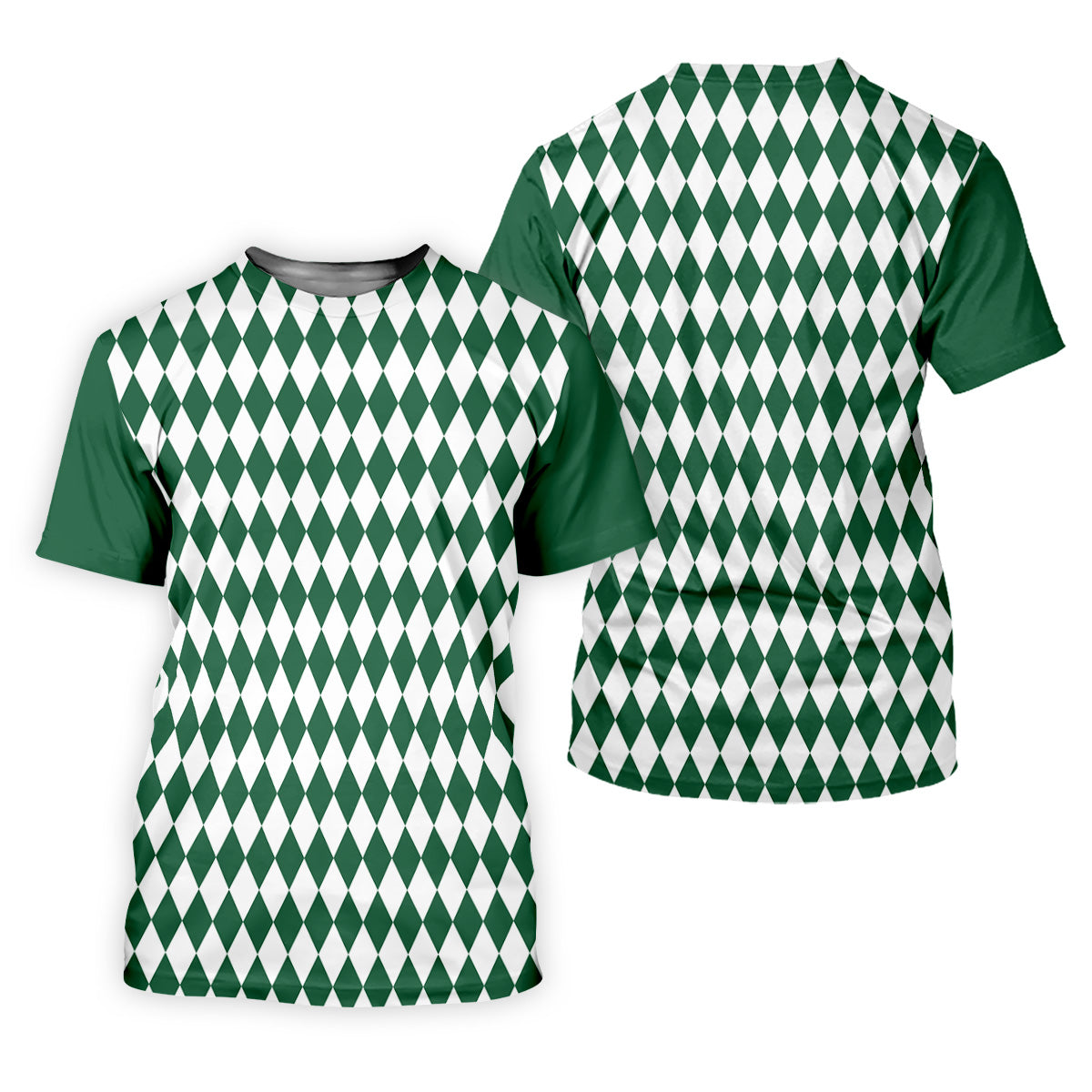 White And Green Argyle Pattern Women's Golf Shirts, Ladies Sleeveless Polo, Ladies Golf Shirts