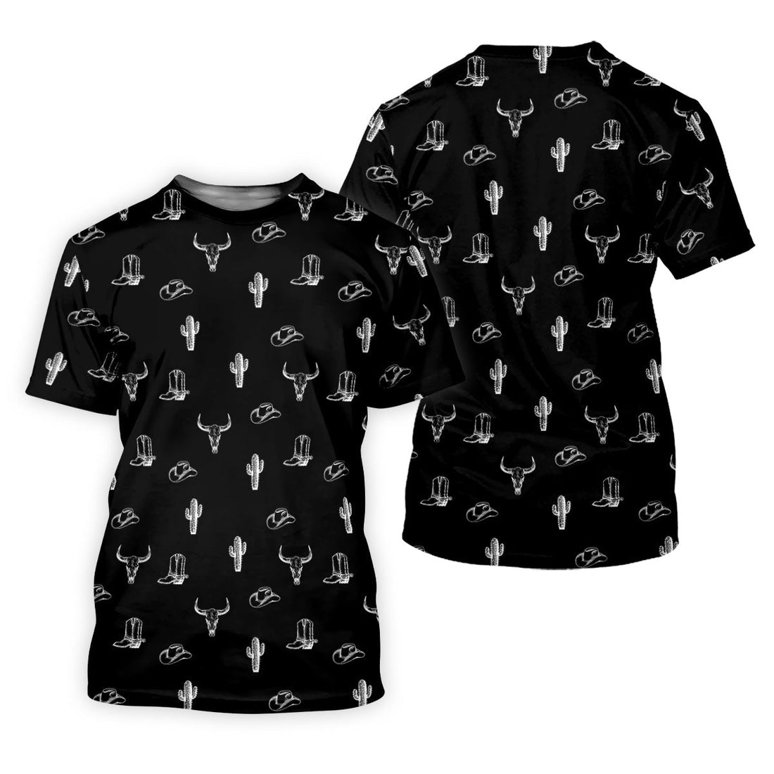 Wild West Cactus Black Western Golf Shirts Women, Unique Gift For Golfer, Ladies Golf Shirts