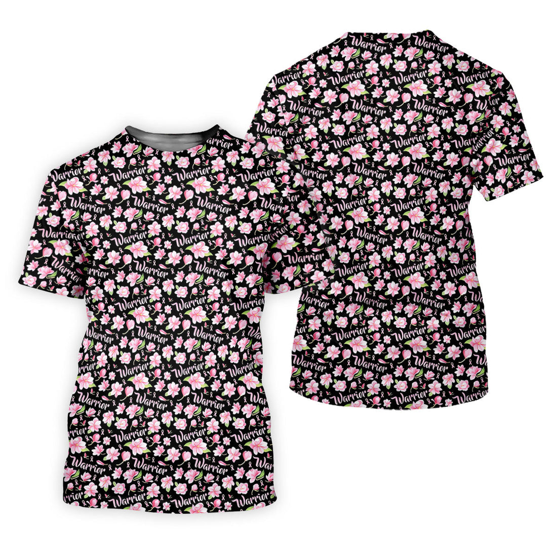 Warrior Pink Ribbons Floral Breast Cancer Golf Shirt, Polo ShirtFor Men, Golfing Apparel