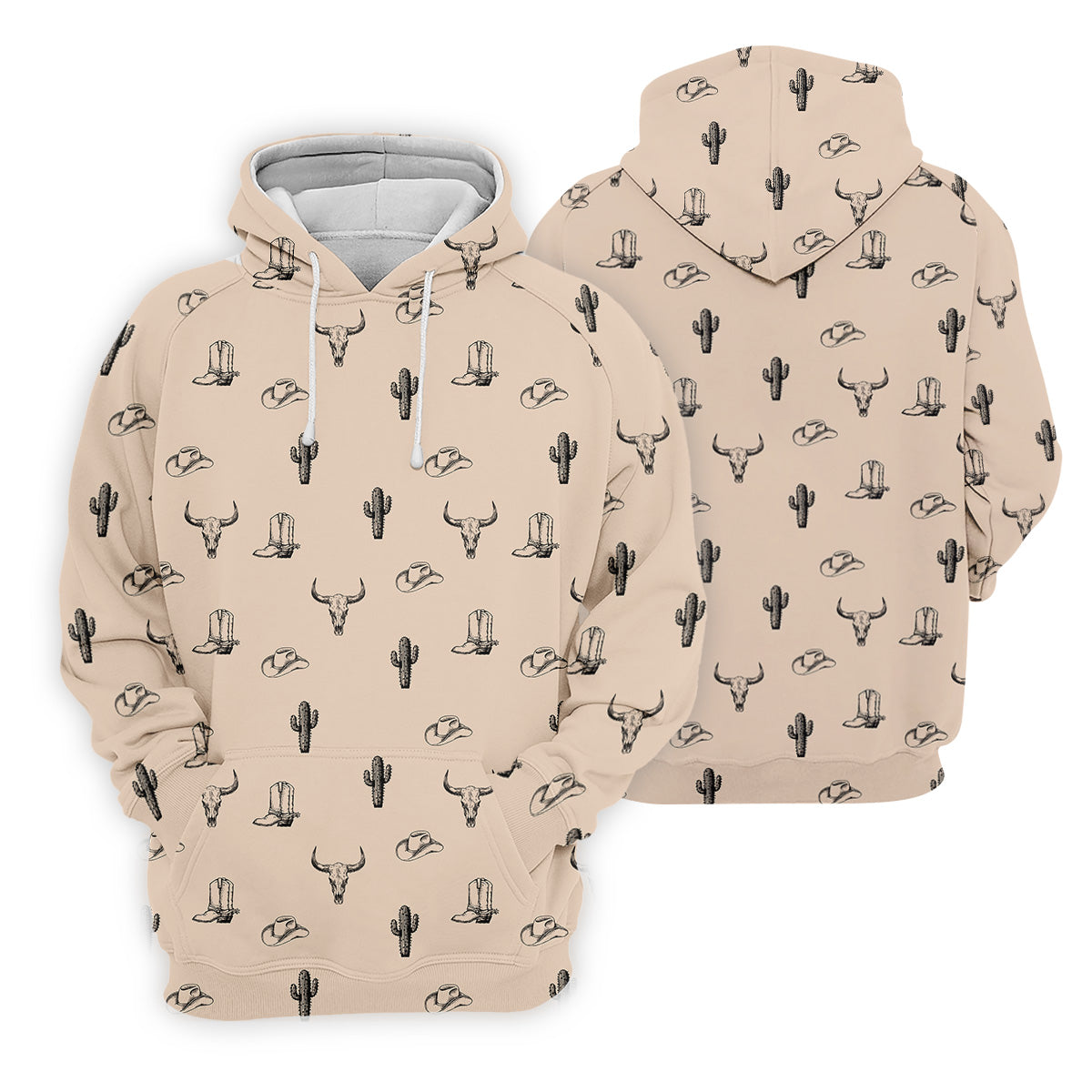 Wild West Cactus Light Brown Western Golf Shirts Women, Unique Gift For Golfer, Ladies Golf Shirts