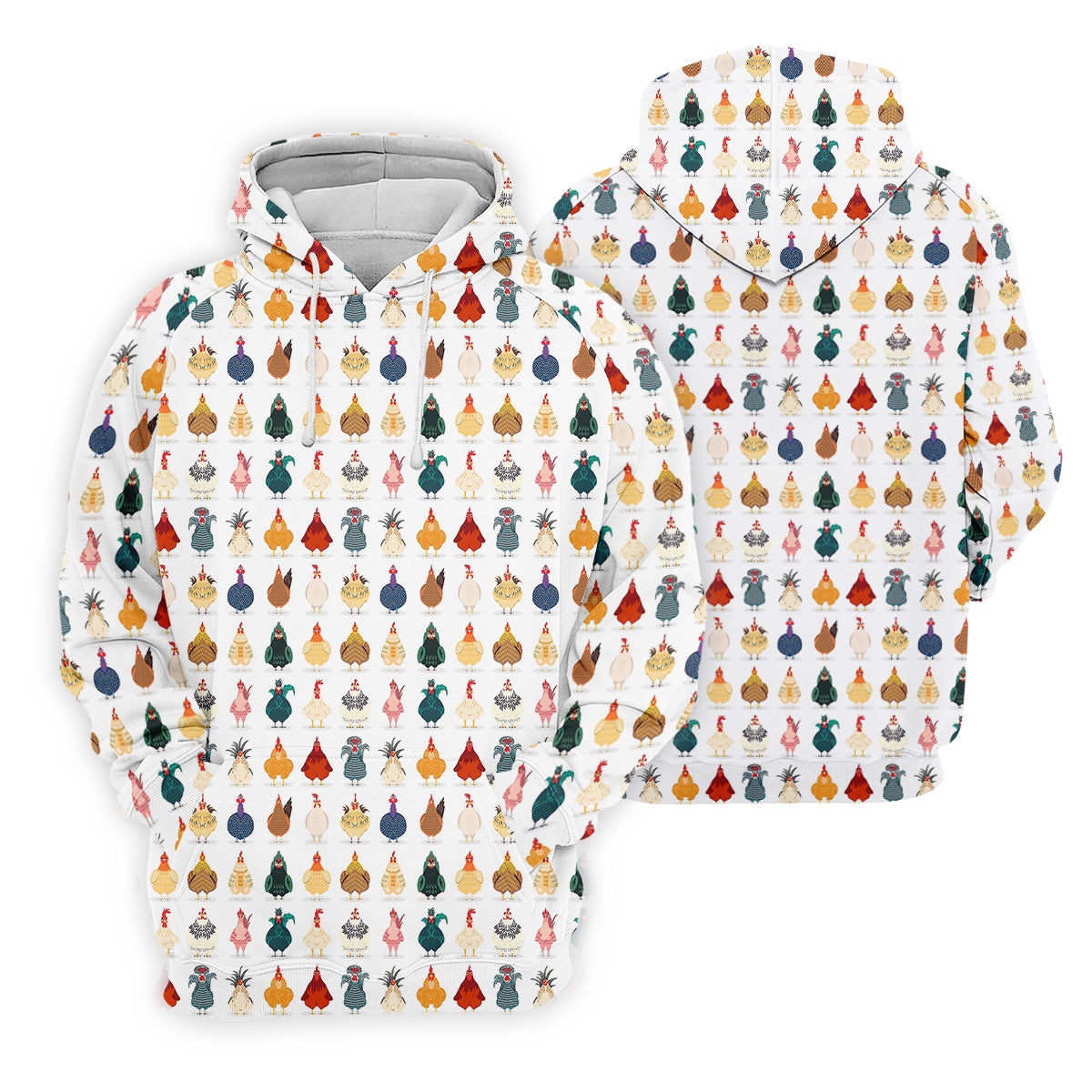 Whimsical Chicken Funny Golf Shirts Women, Cute Golf Outfit, White Polo Women, Ladies Golf Shirts