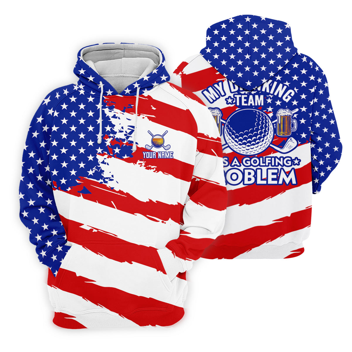 My Drinking Team Has A Golfing Problem Patriotic Golf Shirts, Funny Golf Shirts Women, Ladies Golf Polos