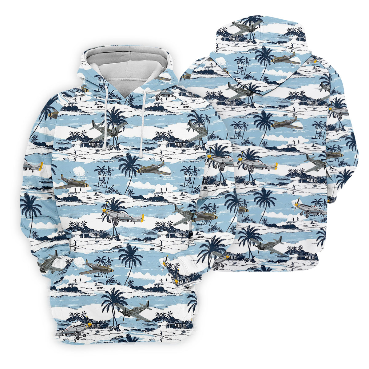 Light Blue Airplane Women's Hawaiian Golf Shirts, Women's Sleeveless Golf Shirts, Ladies Golf Tops
