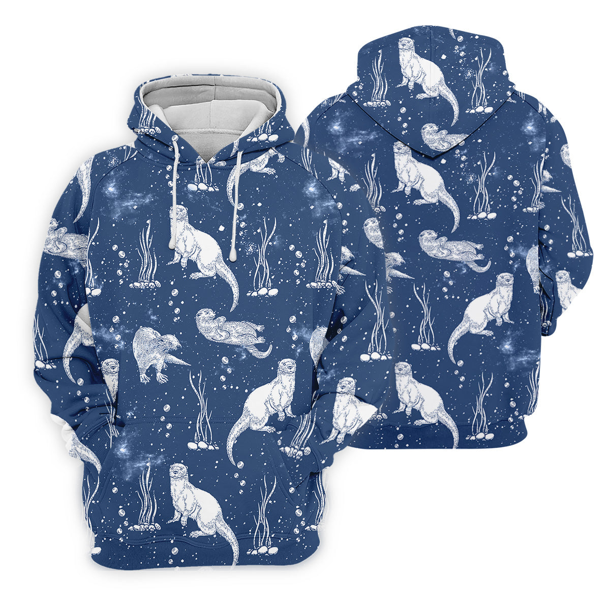 Adorable Otter Ocean Vibe Tropical Golf Shirts, Fun Women's Golf Shirts, Gift For Animal Lovers