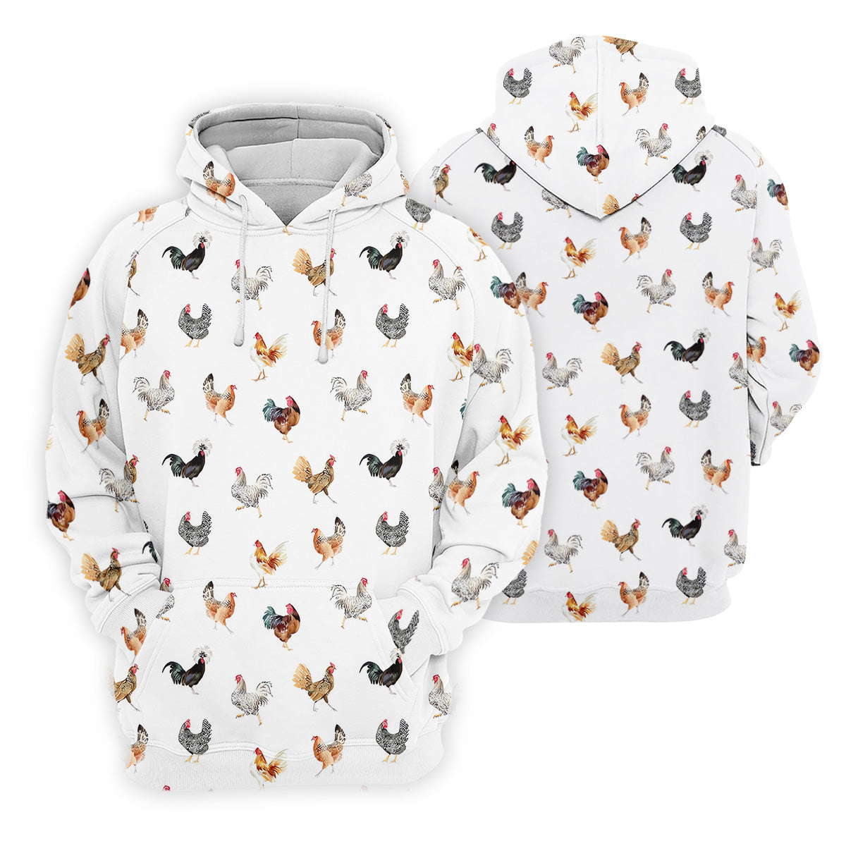 Prancing Chickens Women's White Golf Shirt, Gift For Chicken Lover, Ladies Golf Shirts, Golfing Apparel