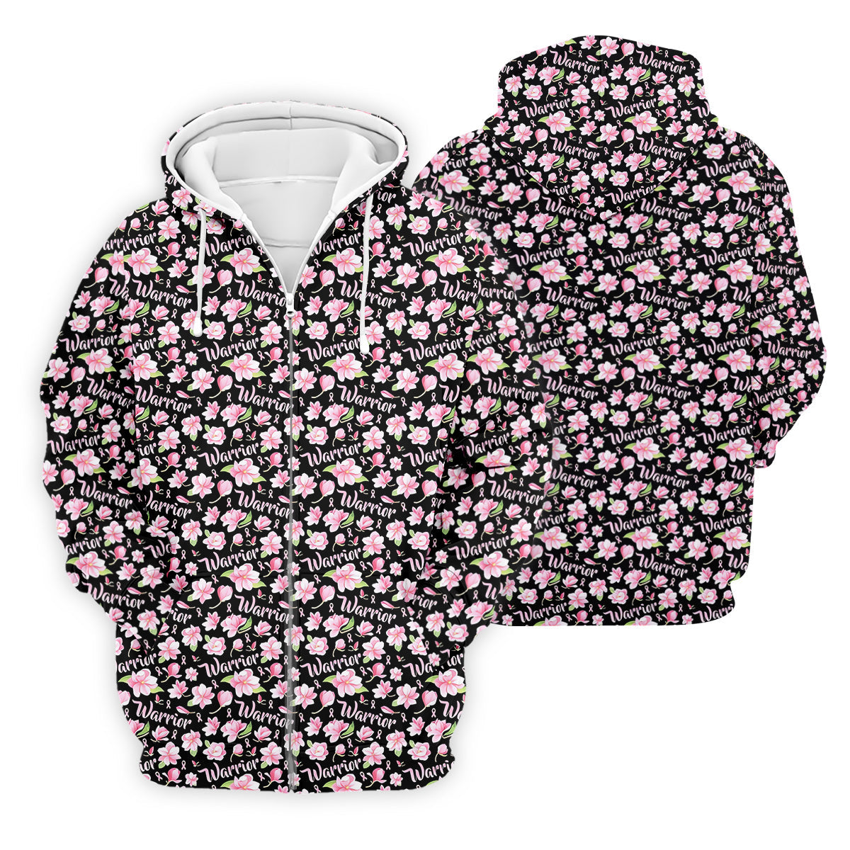Warrior Pink Ribbons Floral Breast Cancer Golf Shirt, Polo ShirtFor Men, Golfing Apparel