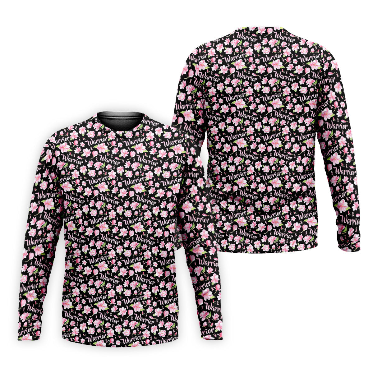 Warrior Pink Ribbons Floral Breast Cancer Golf Shirt, Polo ShirtFor Men, Golfing Apparel