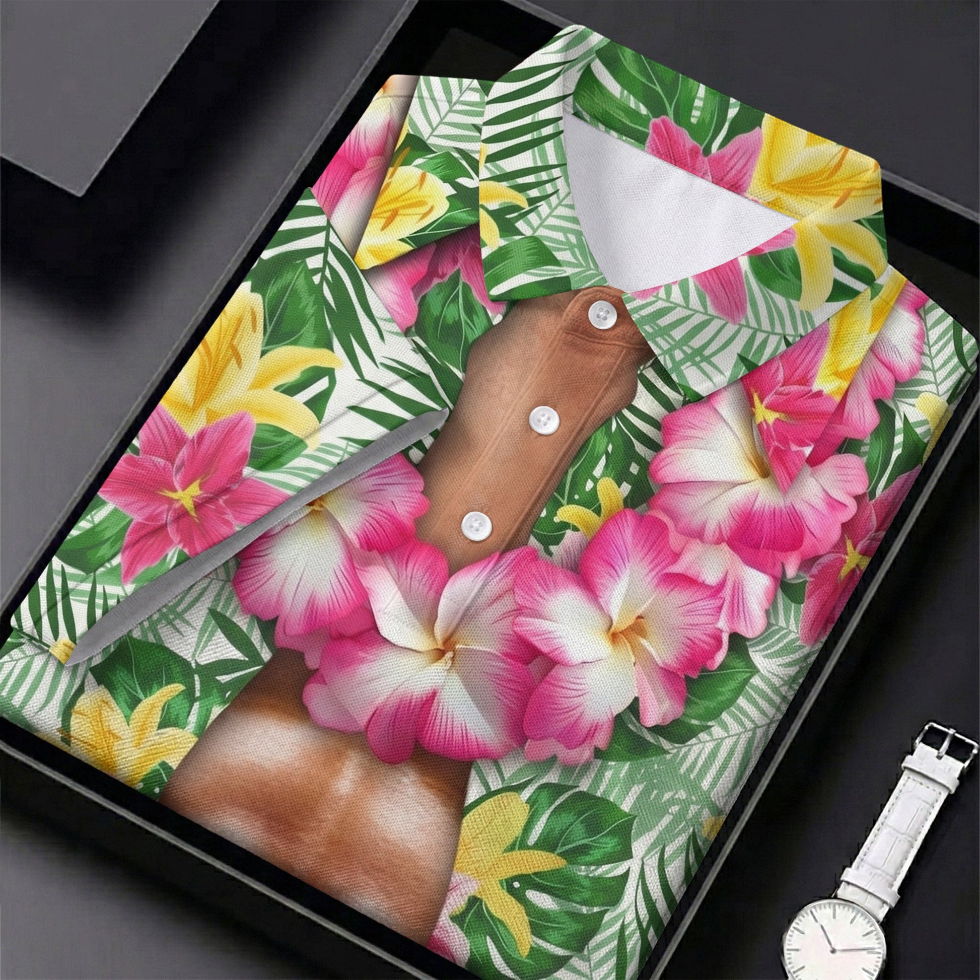 Muscle Costume Hawaiian Golf Shirt, Fun Women's Golf Shirts, Ladies Golf Polos