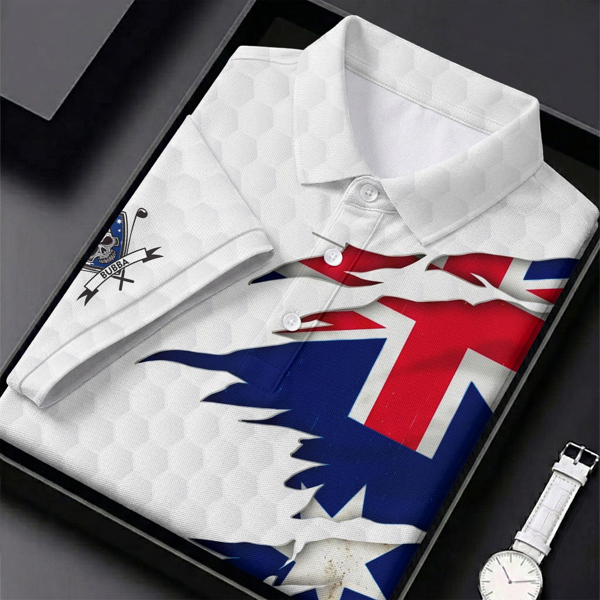 It Takes A Lot Of Ball To Golf The Way I Do Australia Flag Print Men's Golf Top, Golf Shirts For Men