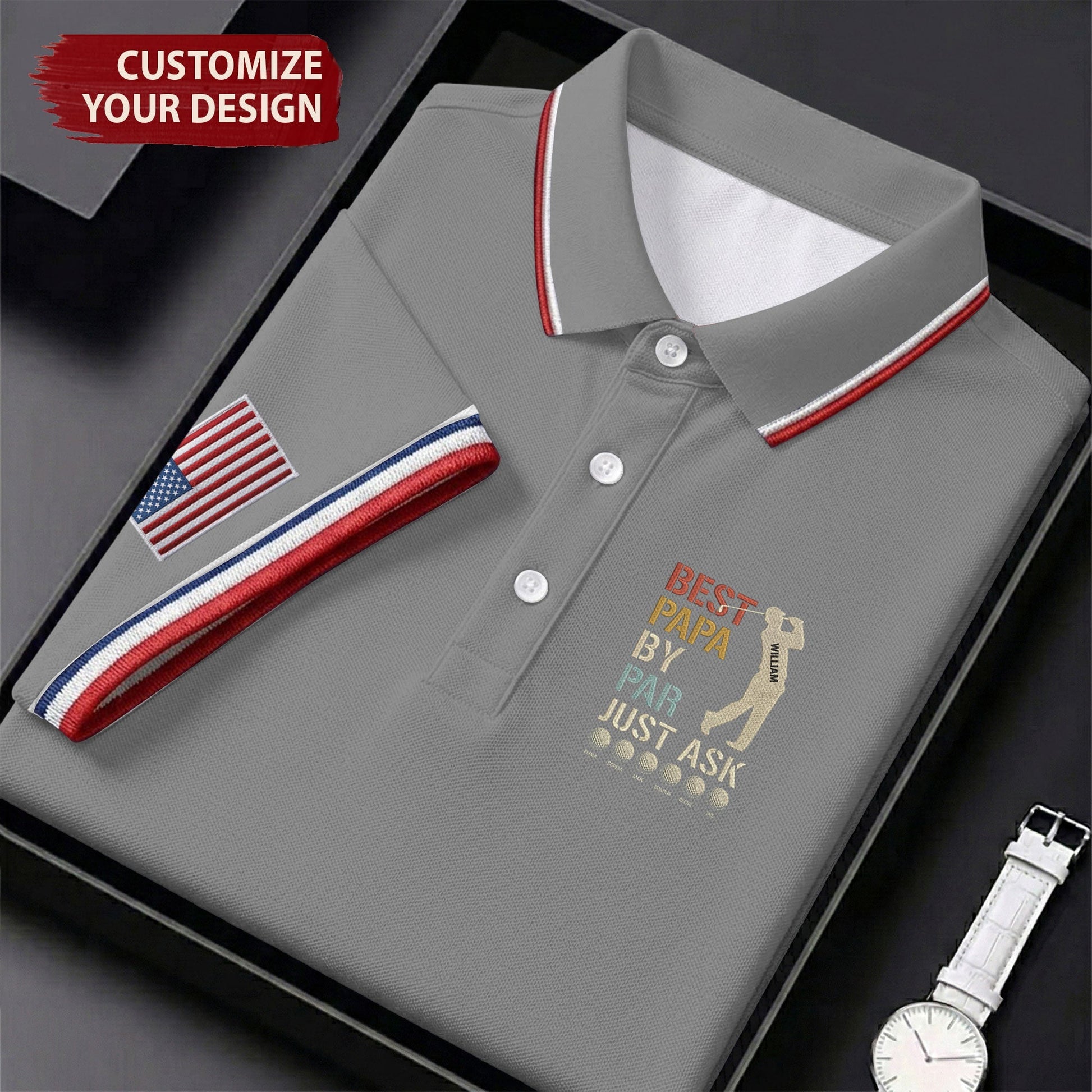Best Dad Papa By Par Just Ask Father's Day Golf Shirt, Golf Gift For Dad, Polo Shirts For Men