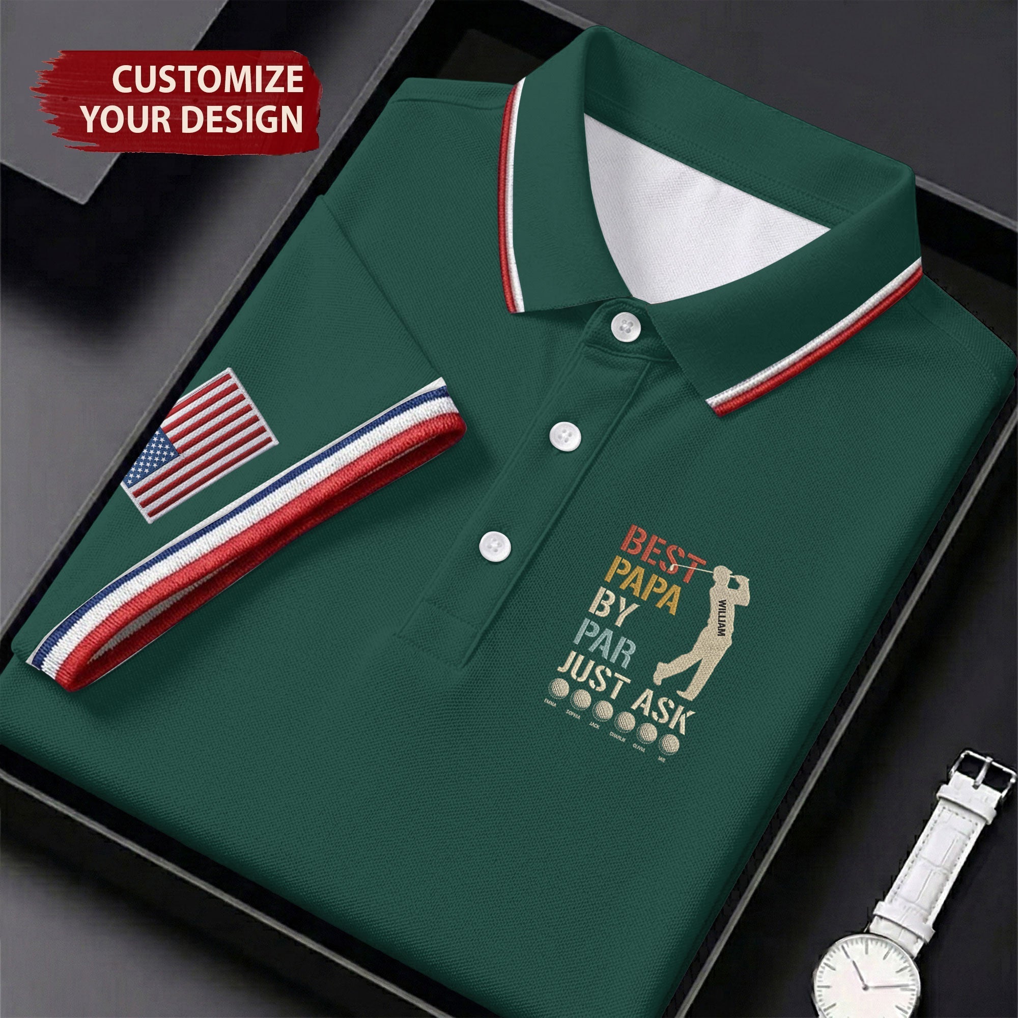 Best Dad Papa By Par Just Ask Father's Day Golf Shirt, Golf Gift For Dad, Polo Shirts For Men