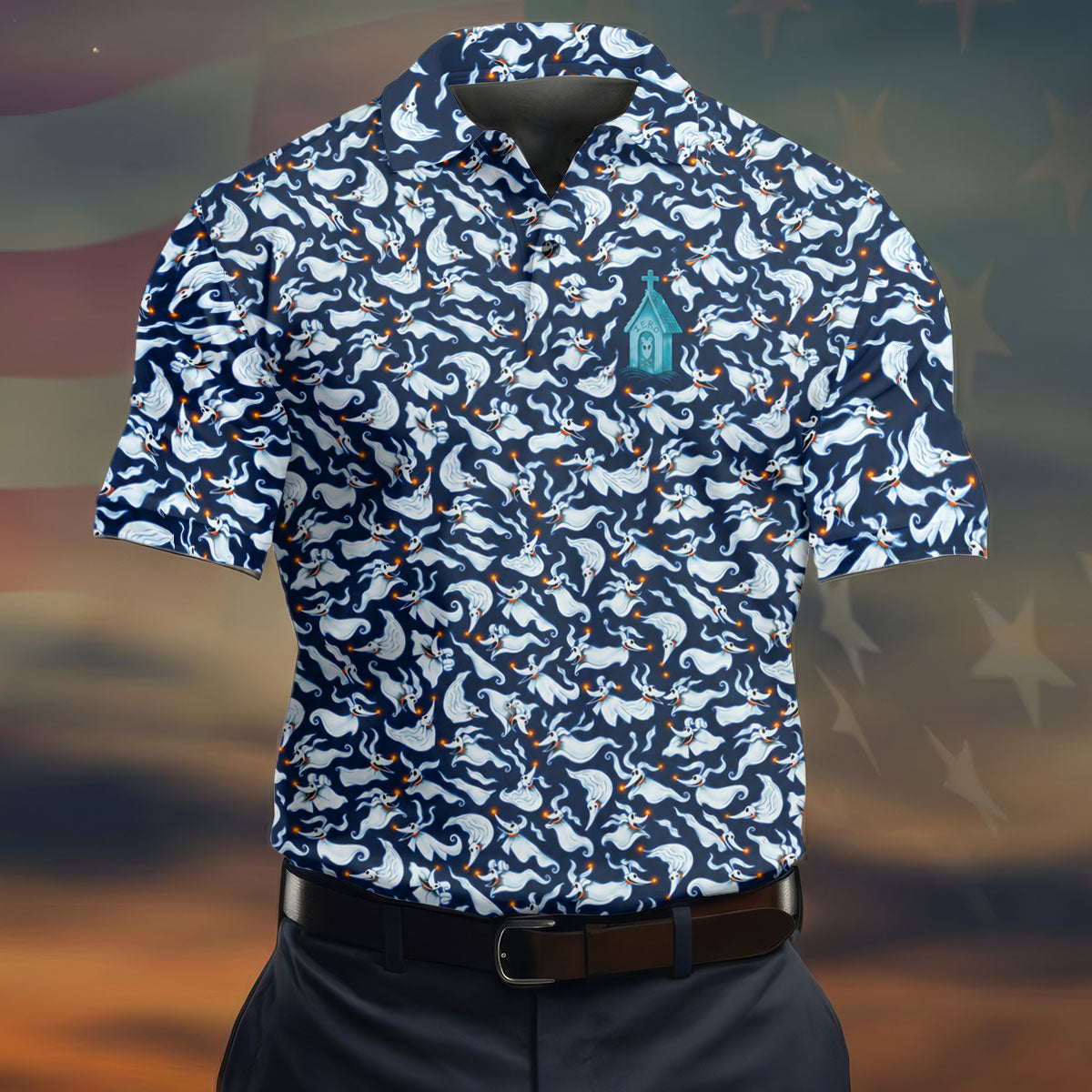 Halloween Green Witch Horror Character Polo Shirt, Polo Shirts For Men, Mens Golf Shirts