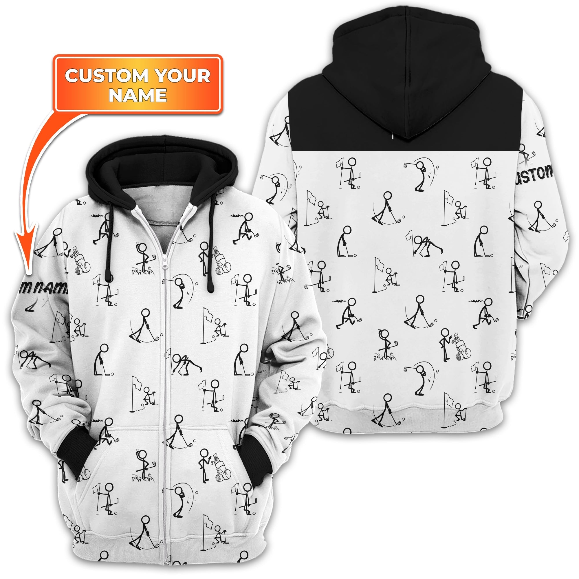 Funny Stick Figure Golf Polo ShirtGift For Golfers, Golf Gift For Men