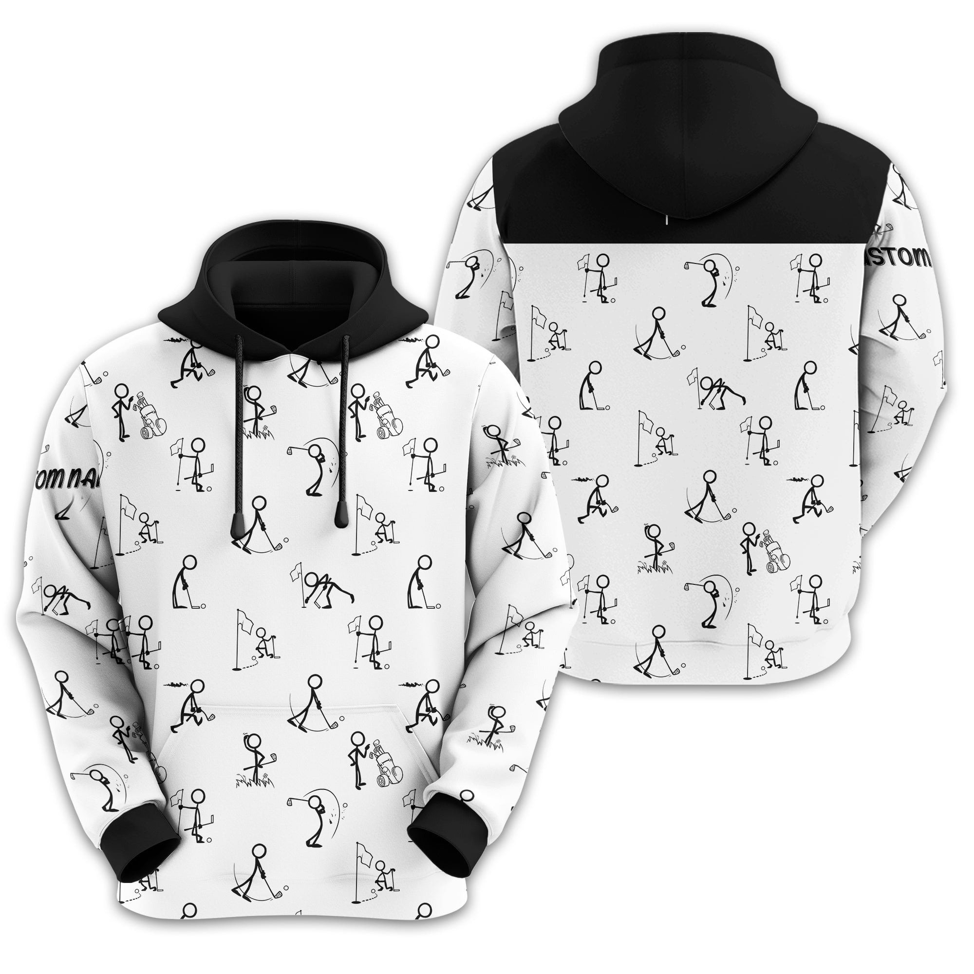 Funny Stick Figure Golf Polo ShirtGift For Golfers, Golf Gift For Men