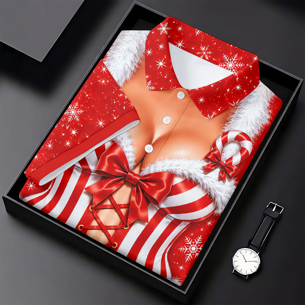 Candy Cane Corset Christmas Golf Shirt, Golf Shirts For Women, Ladies Golf Apparel