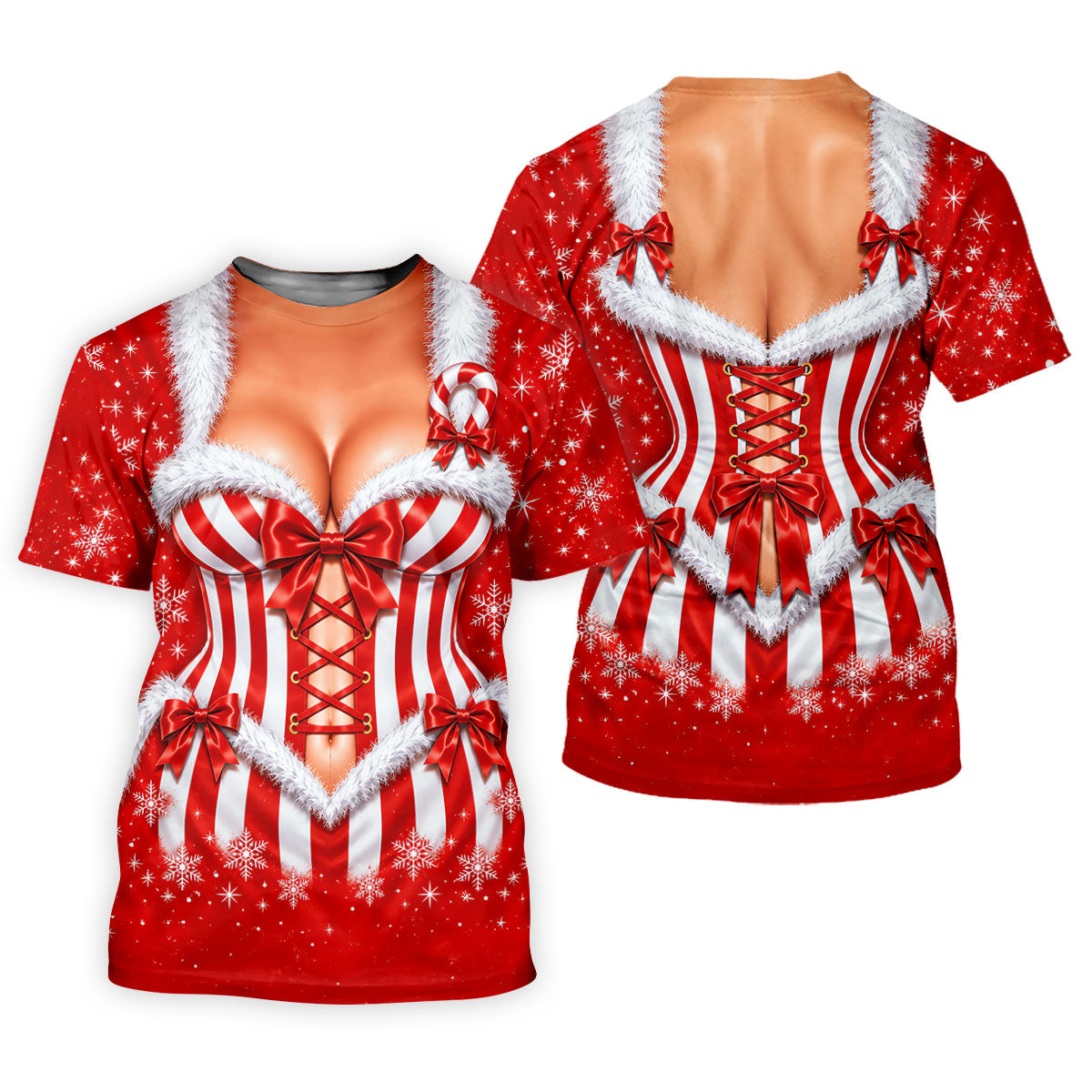 Candy Cane Corset Christmas Golf Shirt, Golf Gifts For Men, Funny Mens Golf Shirts