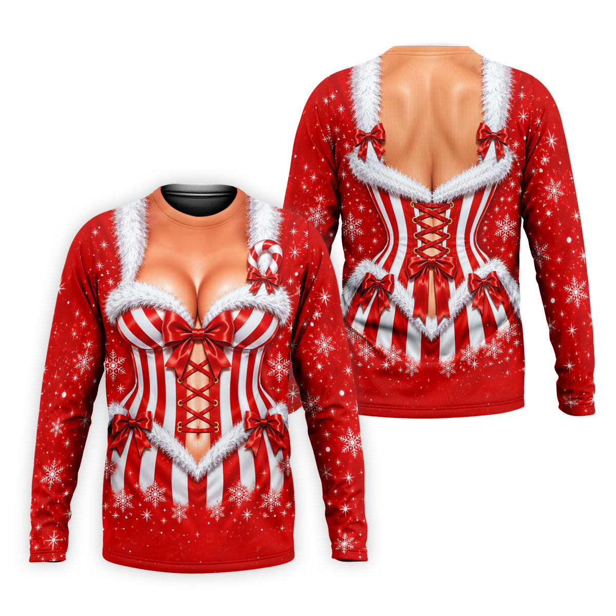 Candy Cane Corset Christmas Golf Shirt, Golf Gifts For Men, Funny Mens Golf Shirts
