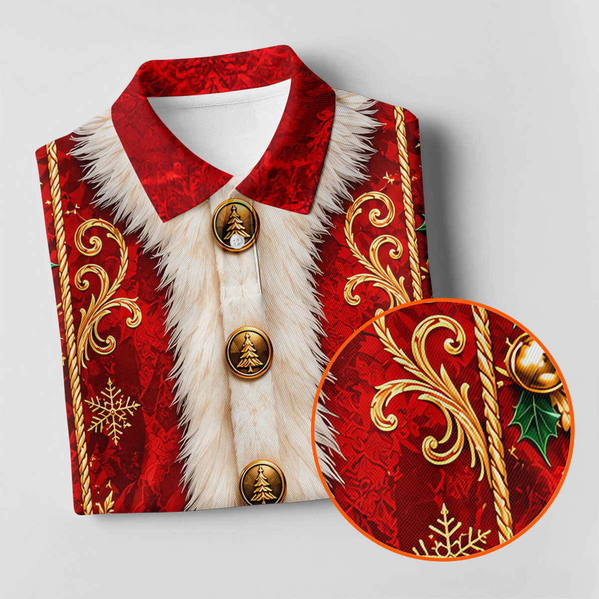 Ornate Santa Suit Christmas Golf Shirt, Womens Golf Apparel, Golf Gifts For Women