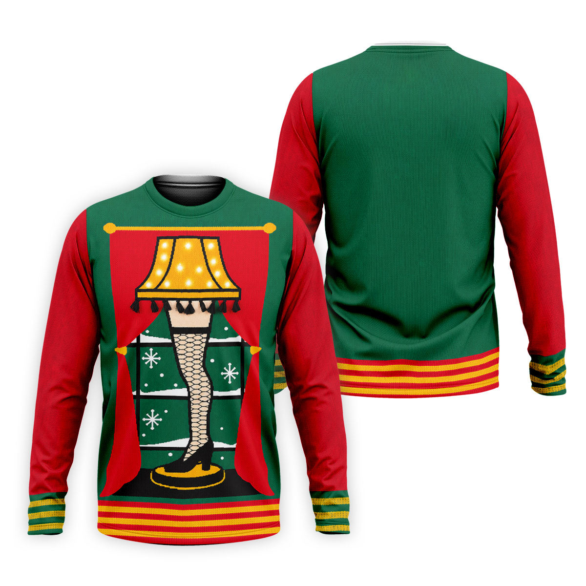 Festive Leg Lamp Christmas Golf Shirt, Golf Polo Shirts For Men, Mens Golf Shirts