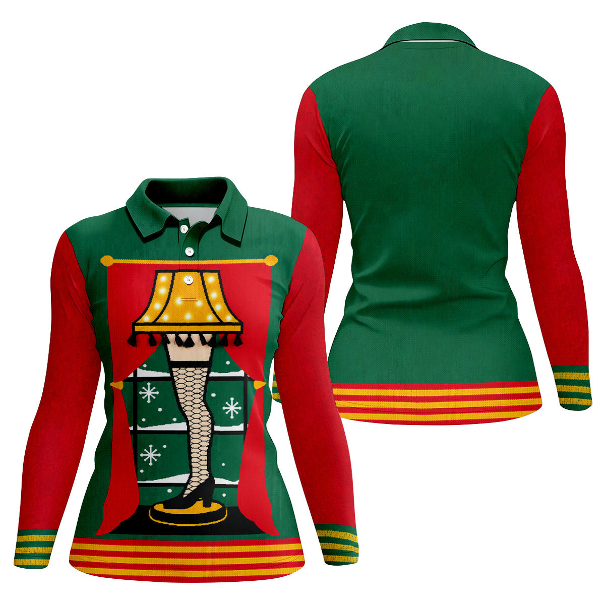 Festive Leg Lamp Christmas Golf Shirt, Golf Tops For Women, Women's Golf Apparel
